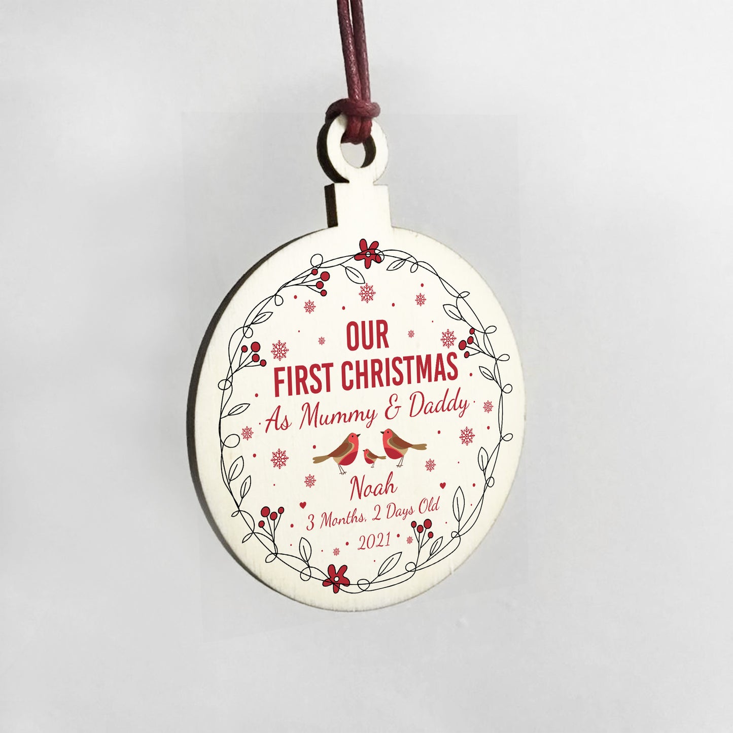 Personalised 1st Christmas As Mummy Daddy Bauble Tree Decor
