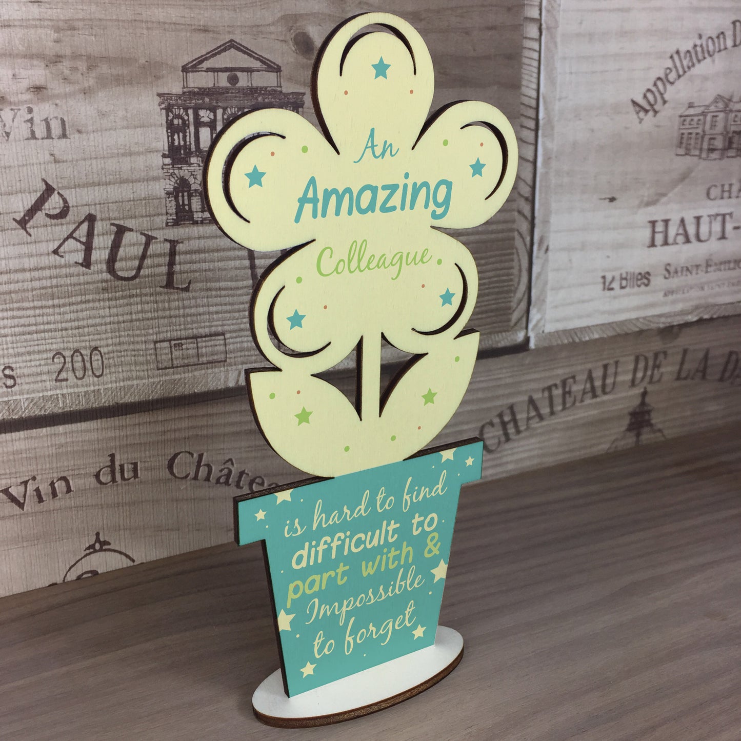 Amazing Colleague Wooden Flower Work Friend Leaving Job Gifts