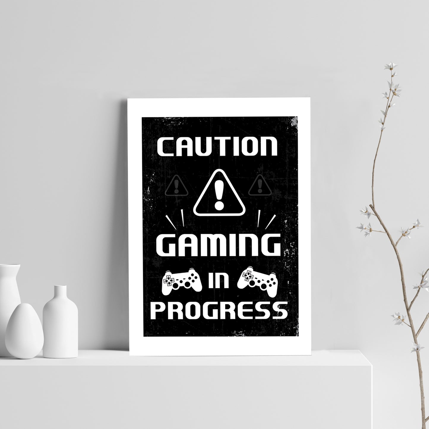 Beware Gaming Sign Boys Bedroom Decor Funny Gamer Gift Print