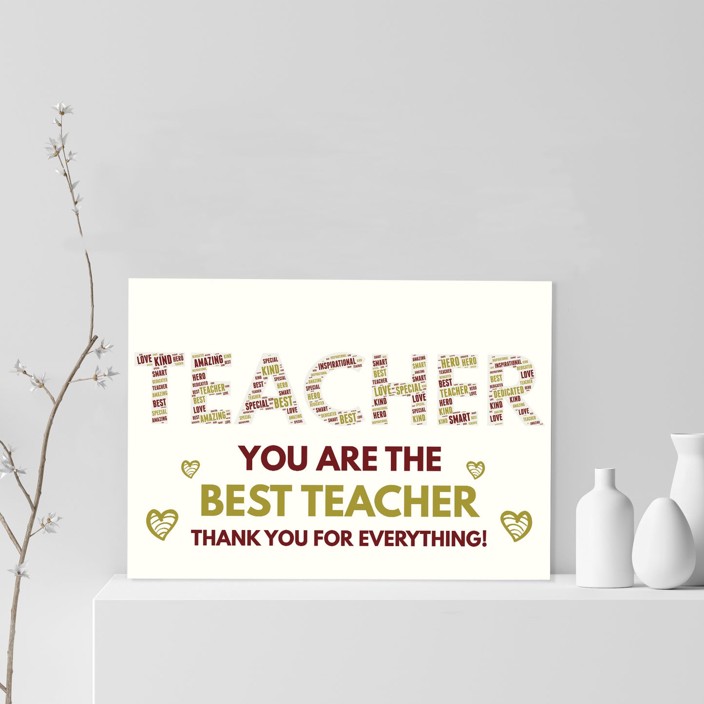 Best Teacher Gift Word Art Print Thank You School Nursery Gift