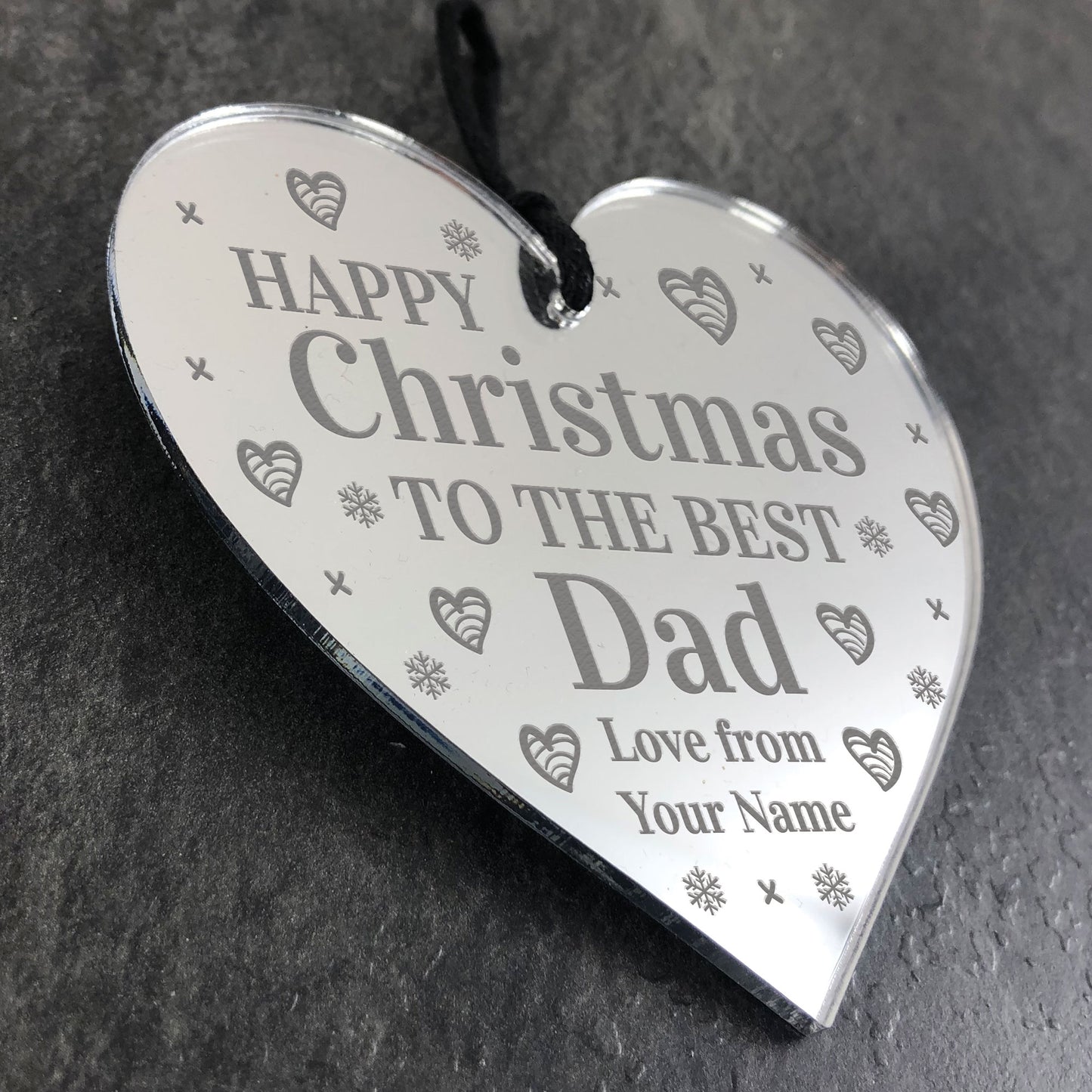 Christmas Gift For Dad Personalised Hanging Heart Tree Decor