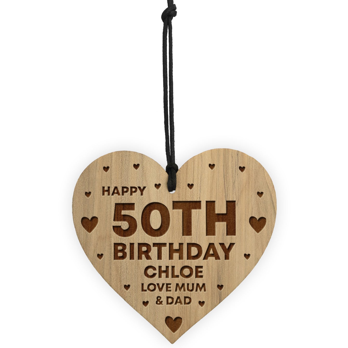 Novelty 50th Birthday Gift For Women Her Engraved Heart