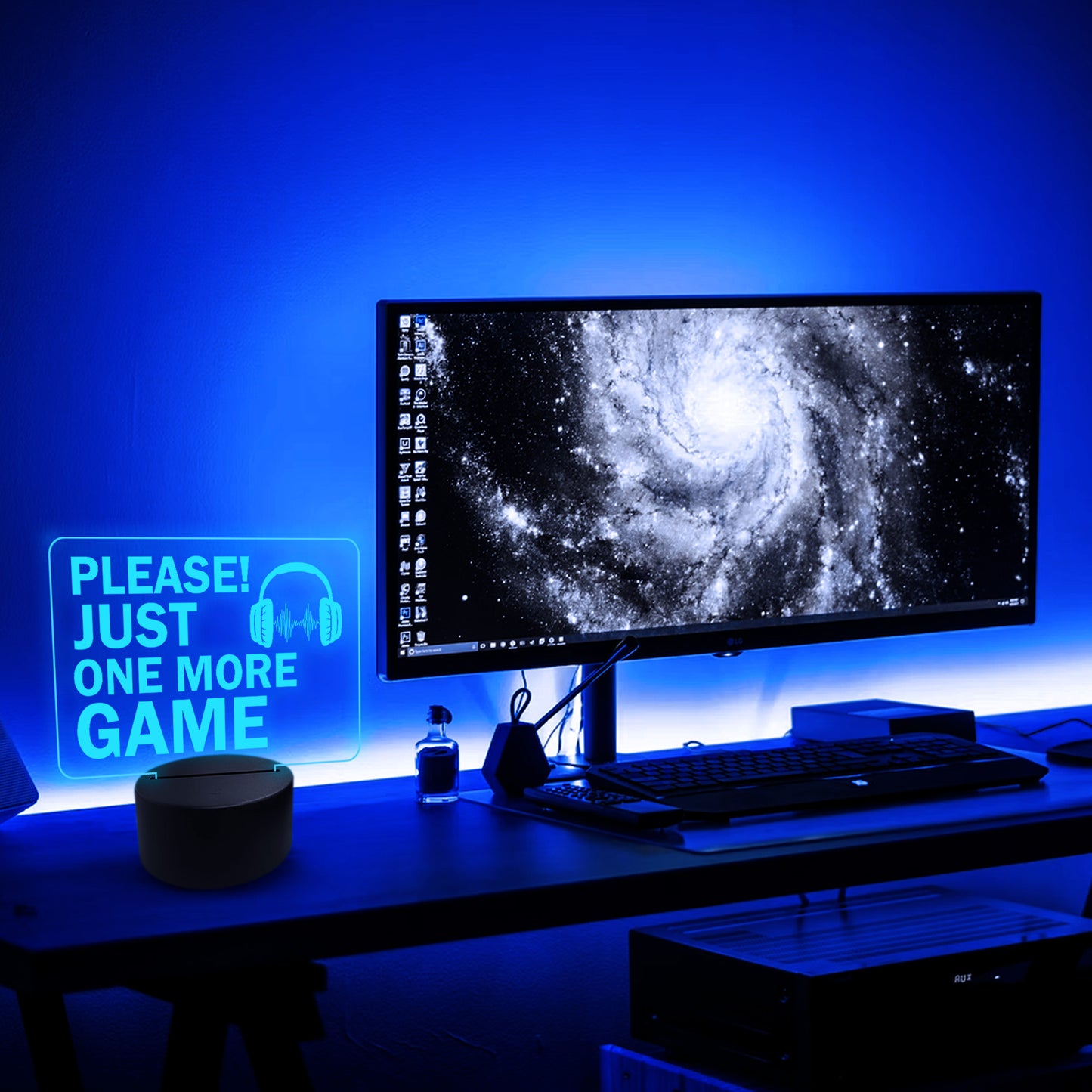 Gaming ONE MORE GAME Funny Gaming Neon LED Sign Boys Bedroom