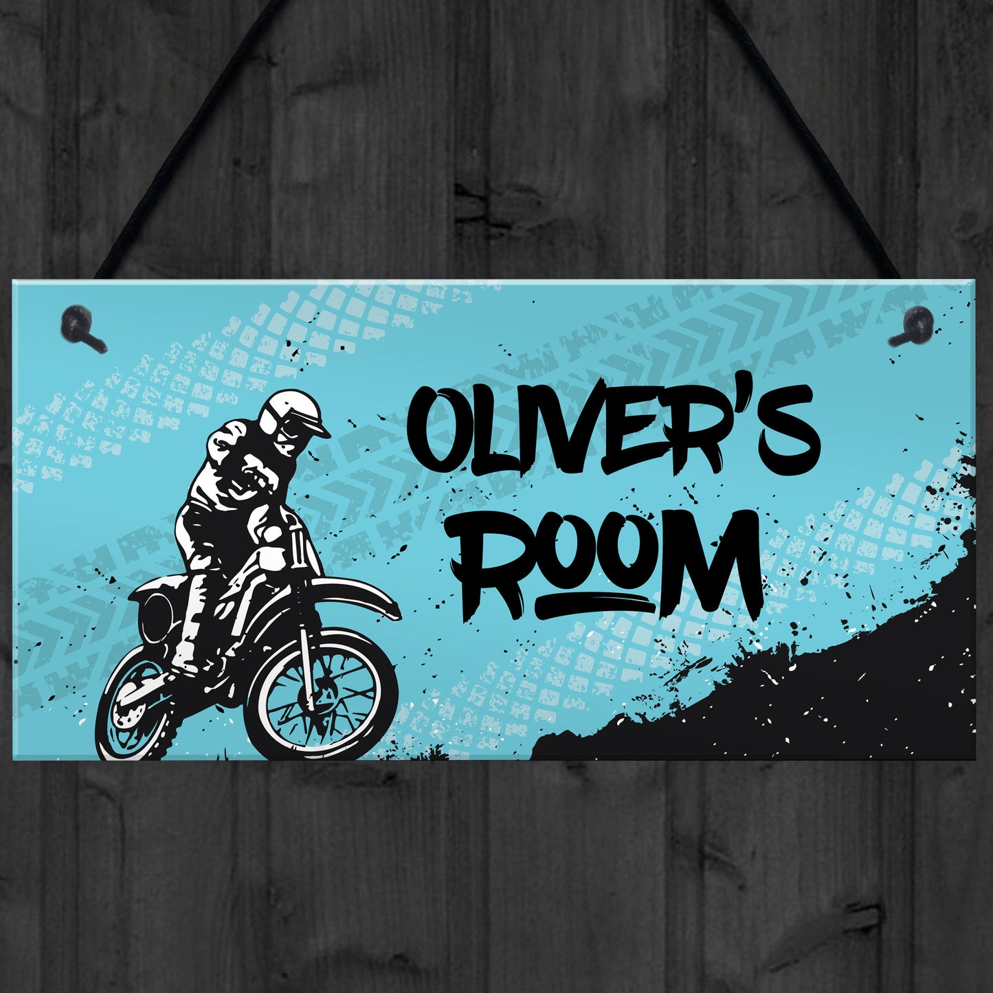 Any Names Personalised Bedroom Door Sign Motorbike Wall Decor