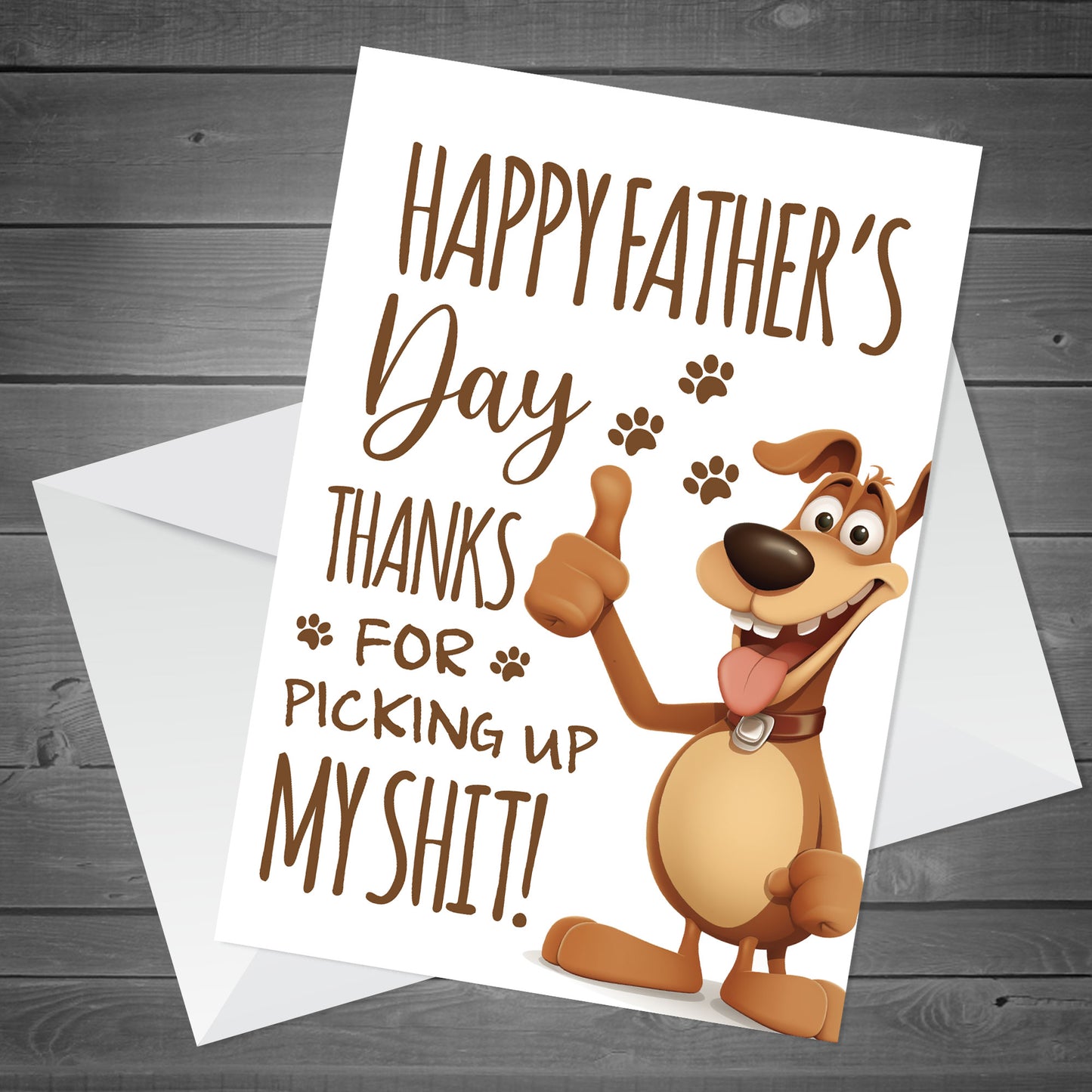 Funny Rude Fathers Day Card From Dog Dad Gift From Dog Heart