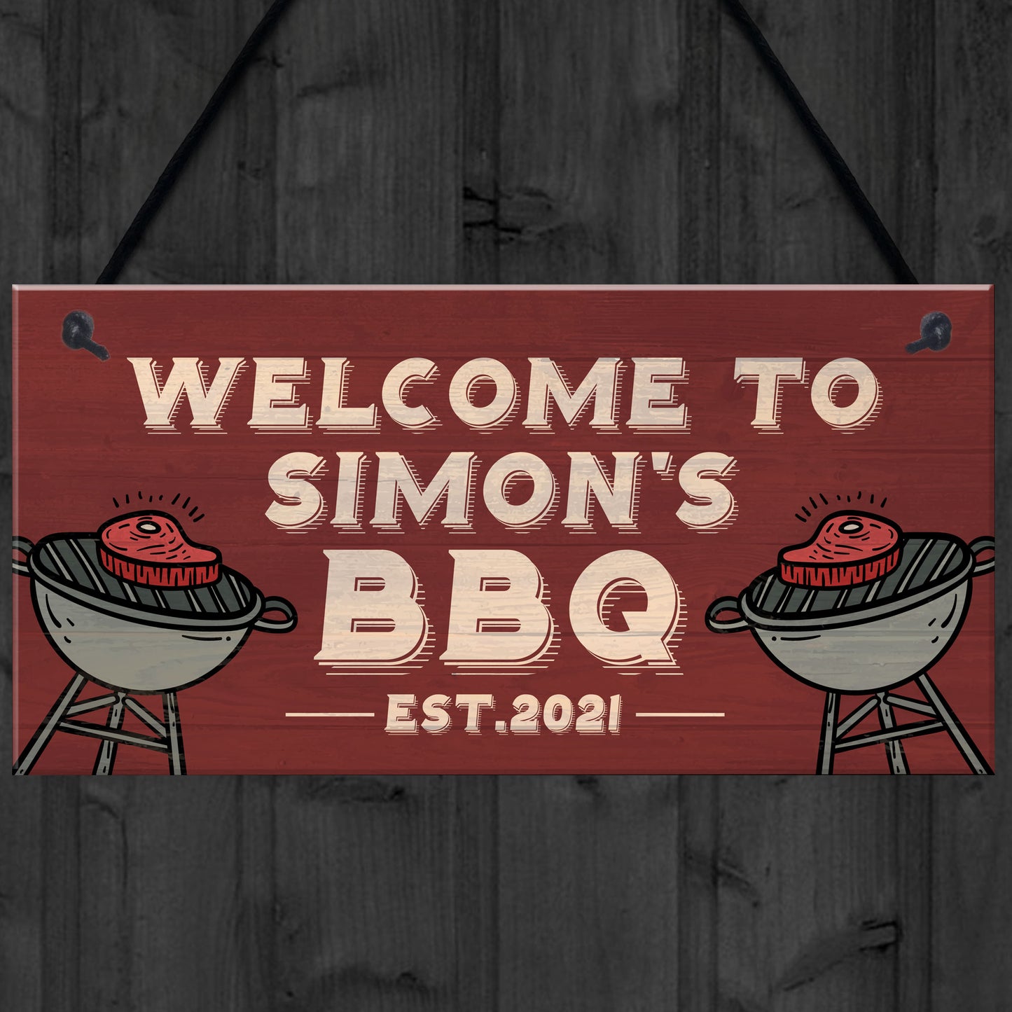 Personalised BBQ Barbecue Signs Personalised Garden Decor Gifts