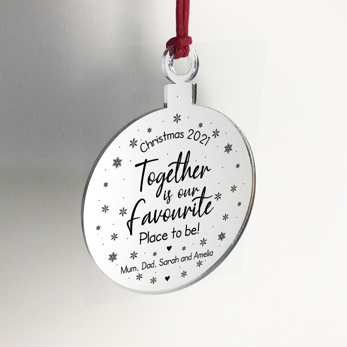 Personalised Christmas Bauble For Family Favourite Place Engrave