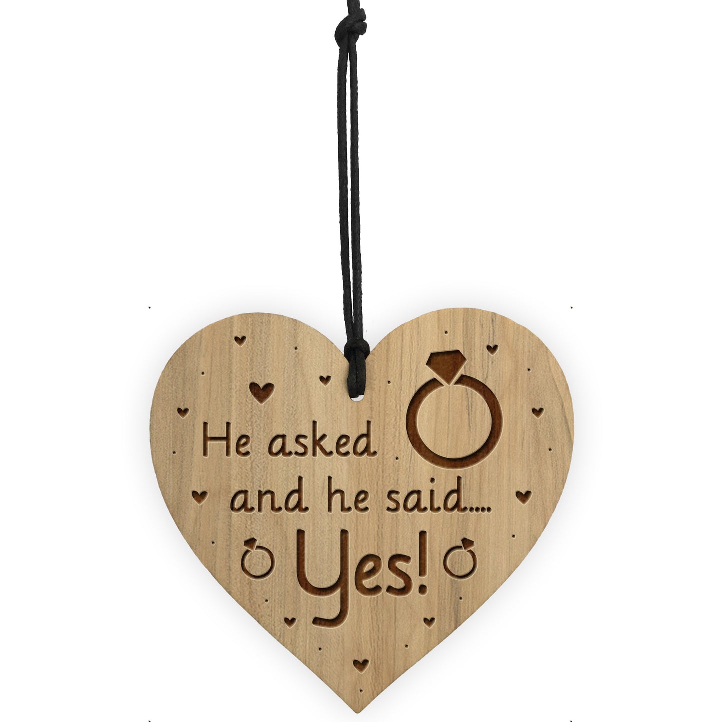 He Asked And He Said Yes Engagement Gift For Him Engraved Heart