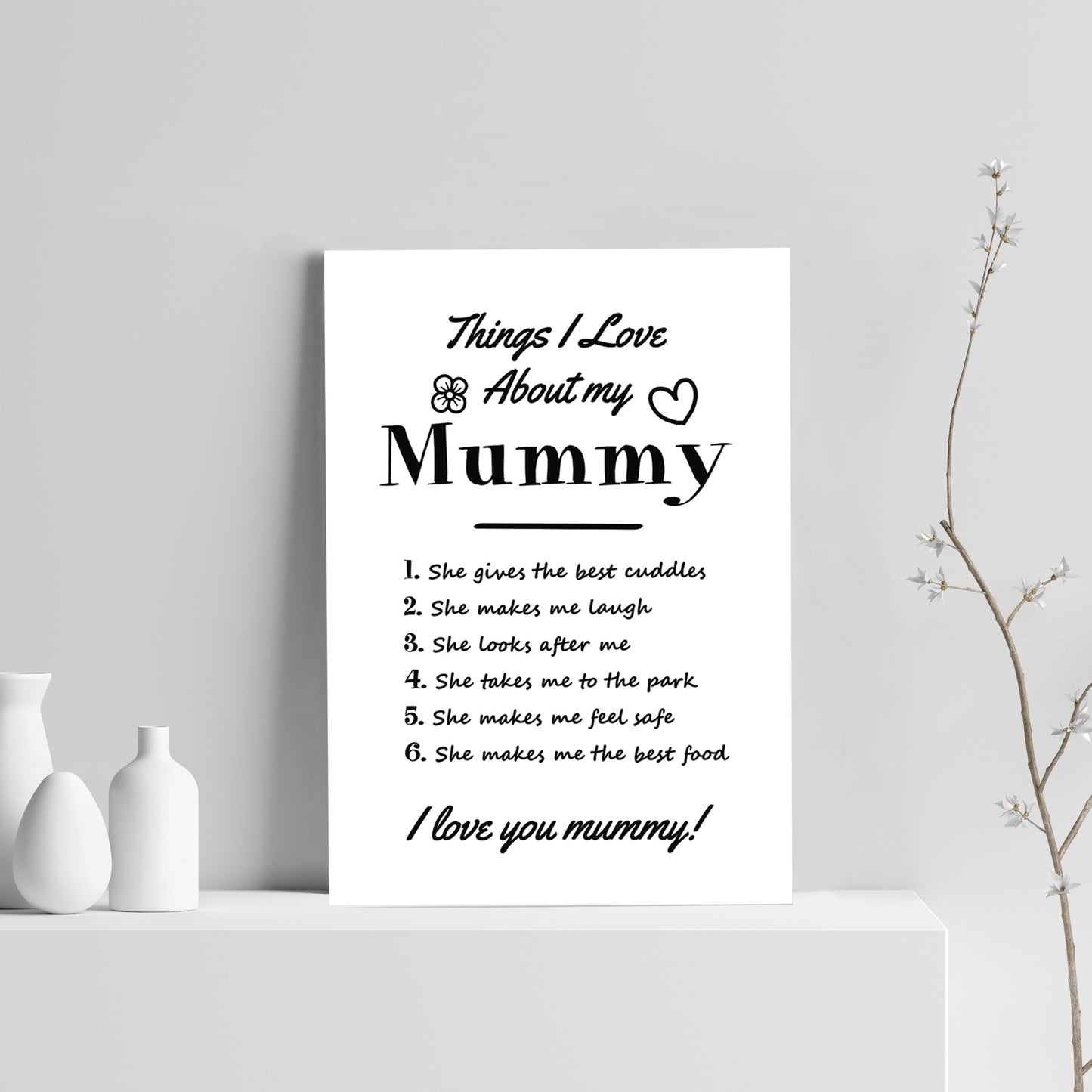 Mummy Wall Print Gift From Daughter Son Christmas Birthday Gifts