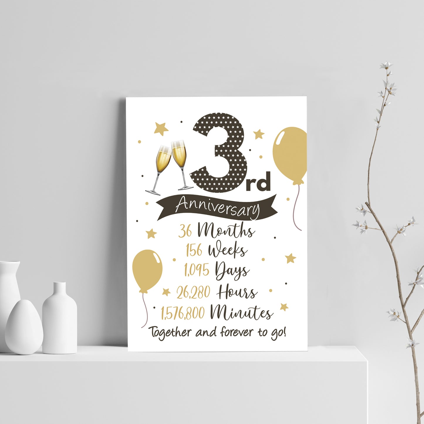 3rd Wedding Anniversary Gift Print Mr & Mrs Anniversary Gifts