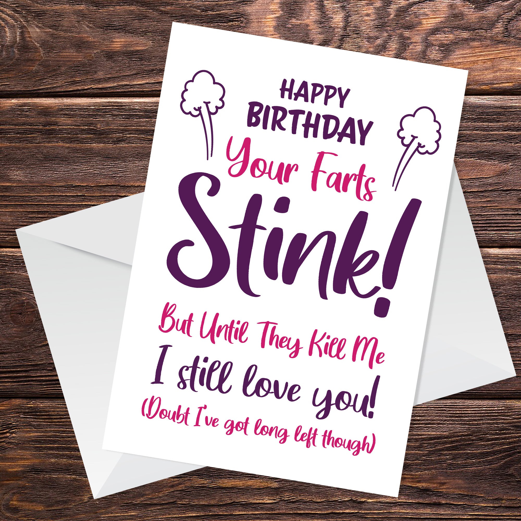 GYYsweetus Happy Birthday Karte Für Ehemann – ‚Your Farts Stink But I Still Love You‘, Lustiges Geschenk