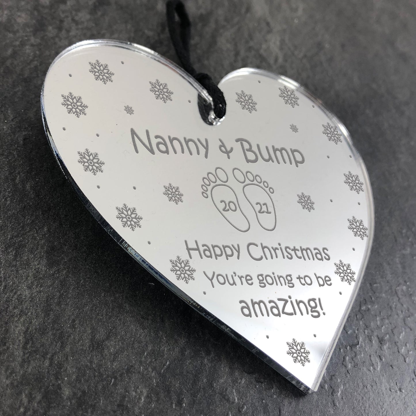 Nanny To Be Gift From Bump Engraved Heart Christmas Gift