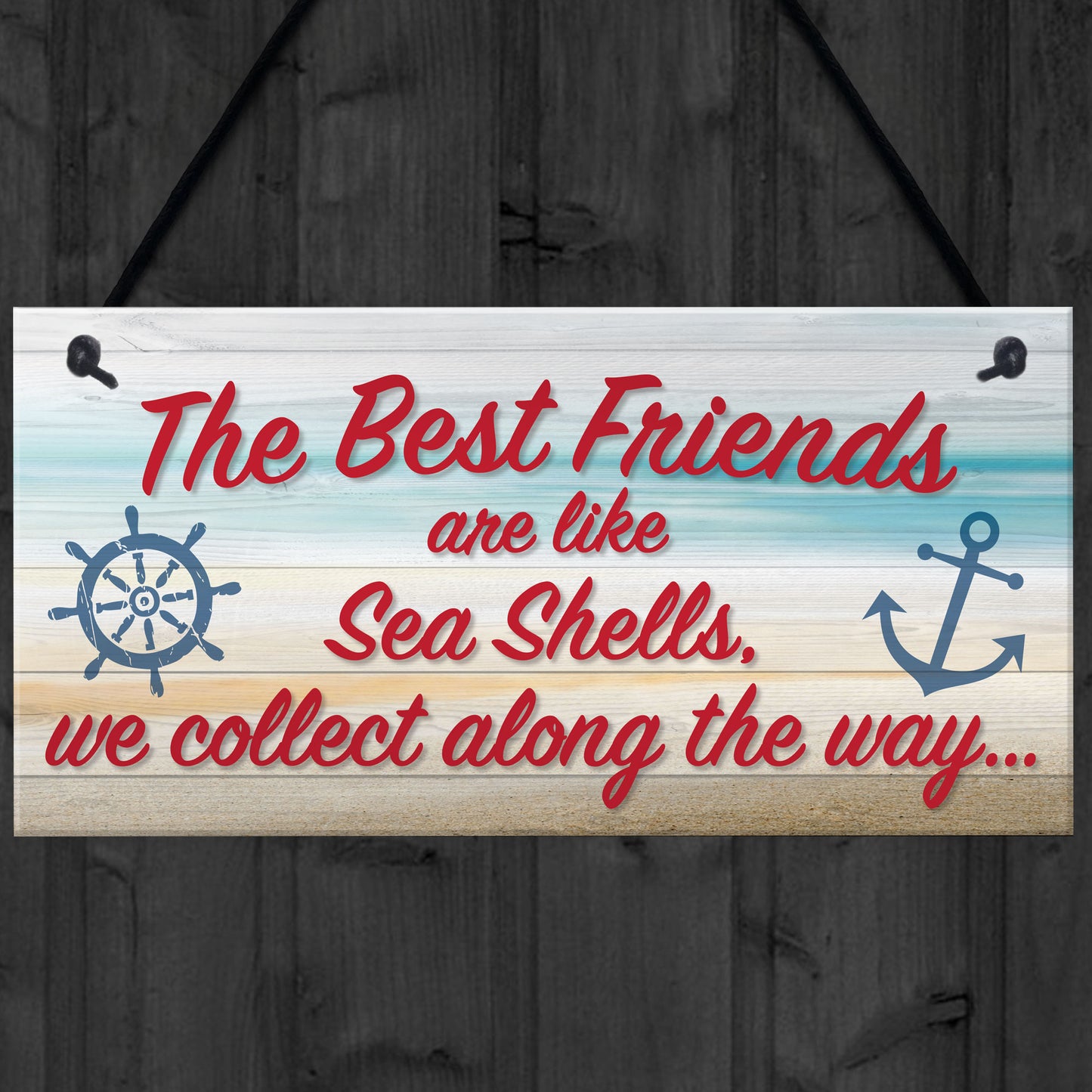 Sea Shell Friendship Nautical Seaside Theme Gift Hanging Plaque