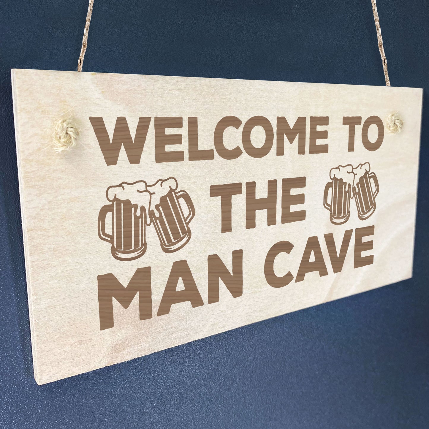 Man Cave Engraved Hanging Plaque Gift For Him Home Bar Garage