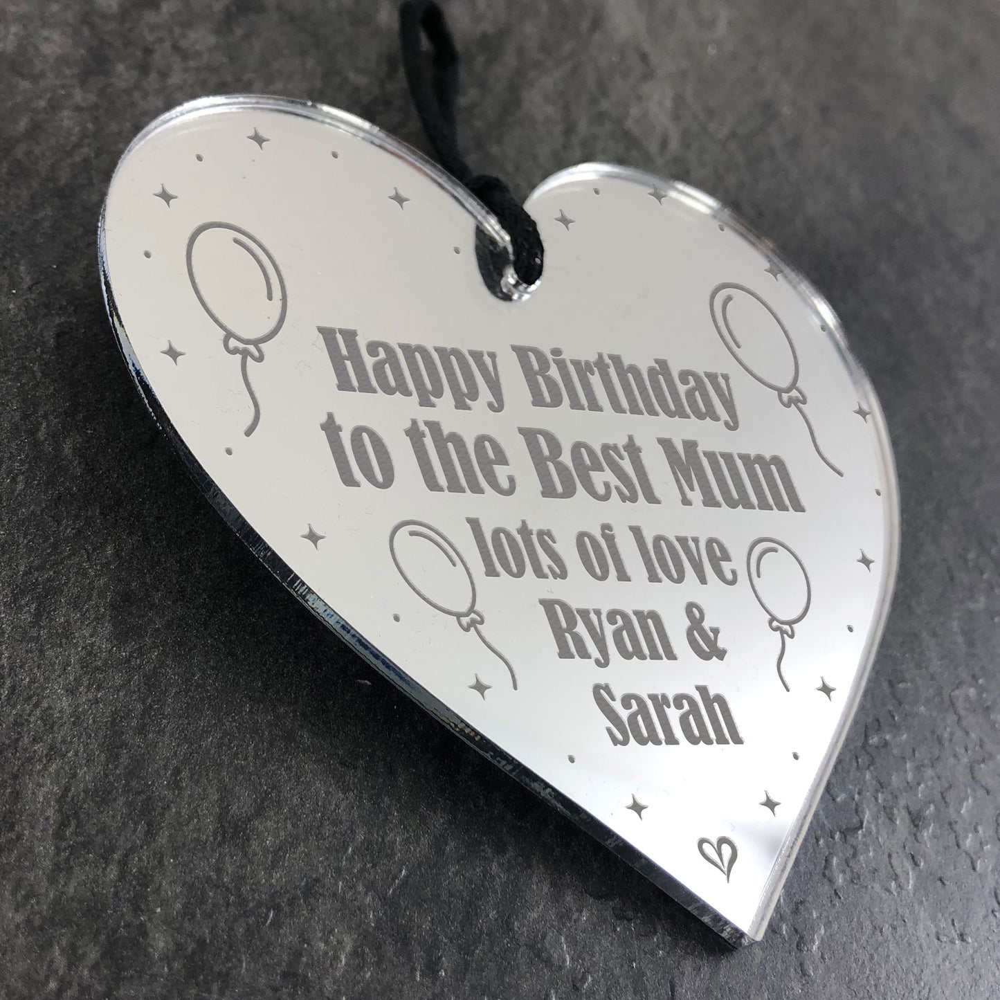 Best Mum Birthday Gift Personalised Engraved Heart Gift