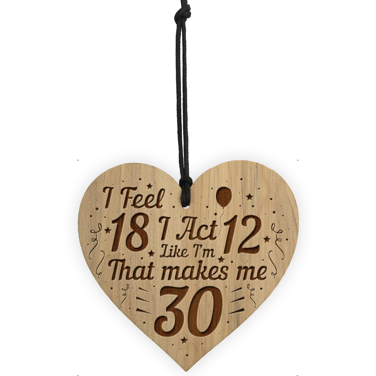 30th Birthday Gift For Him Her Engraved Heart Funny Gift For Him