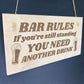 Funny Bar Rules Sign Home Bar Sign Man Cave Garden Pub Sign