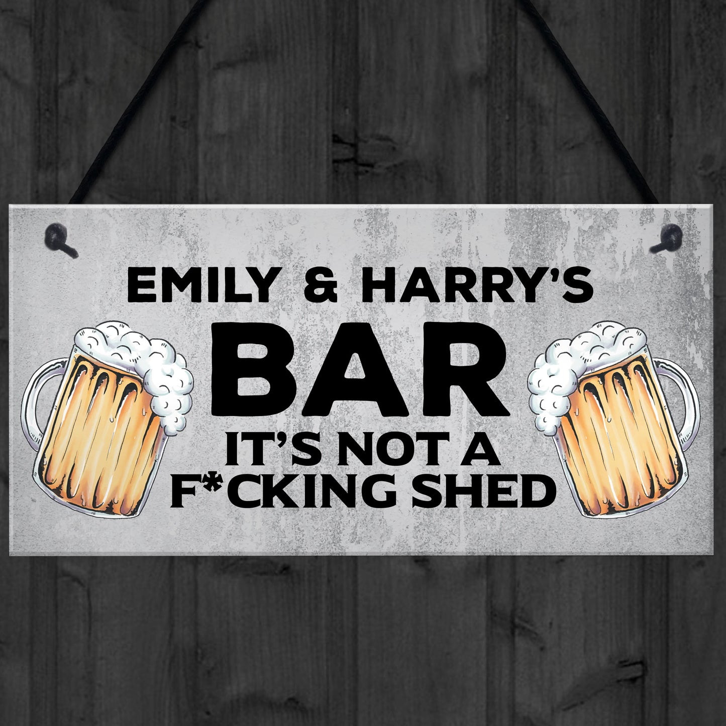 Personalised Bar Sign Any Name Garden Plaque Pub Backyard Sign
