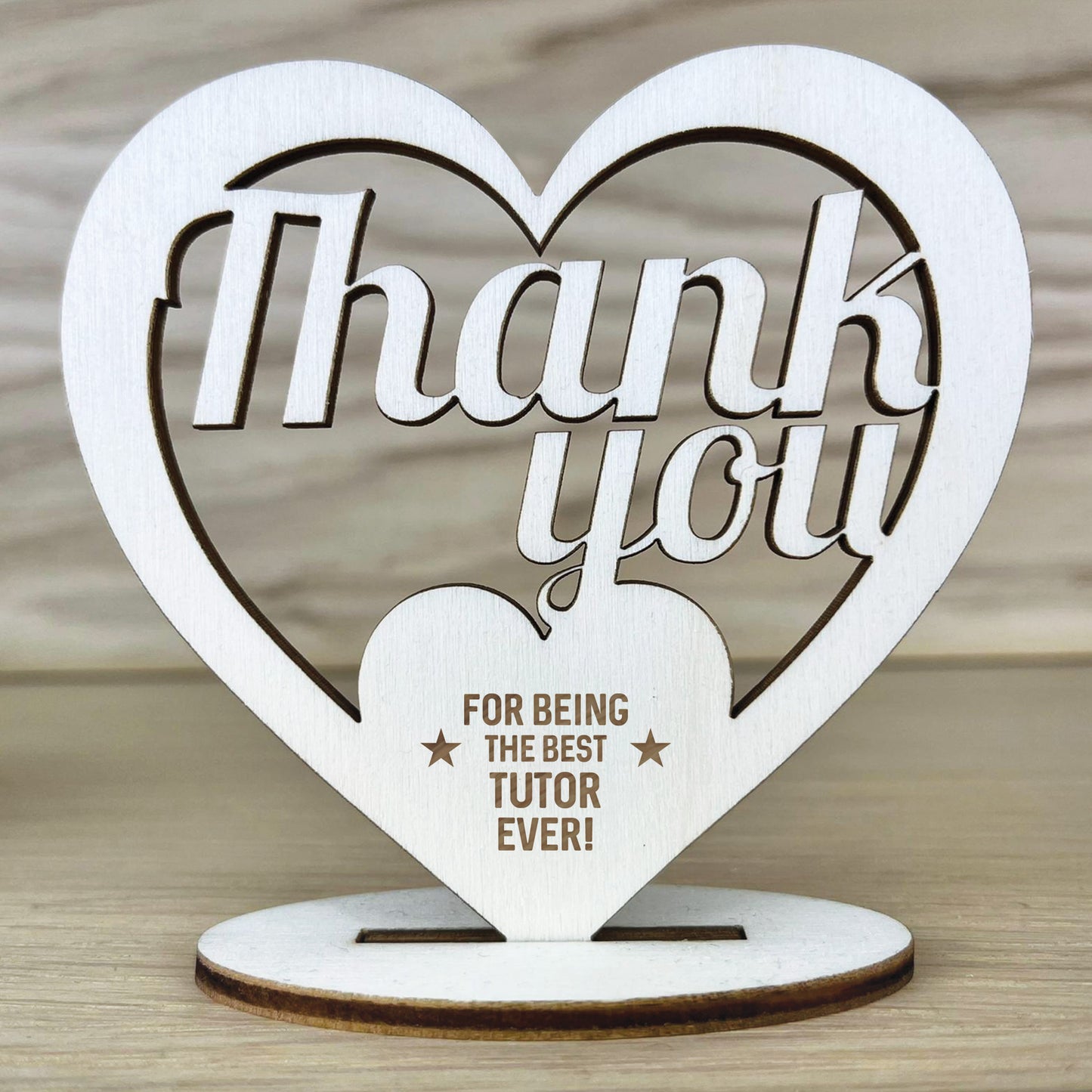 Tutor Thank You Gift Engraved Heart Plaque College School Tutor