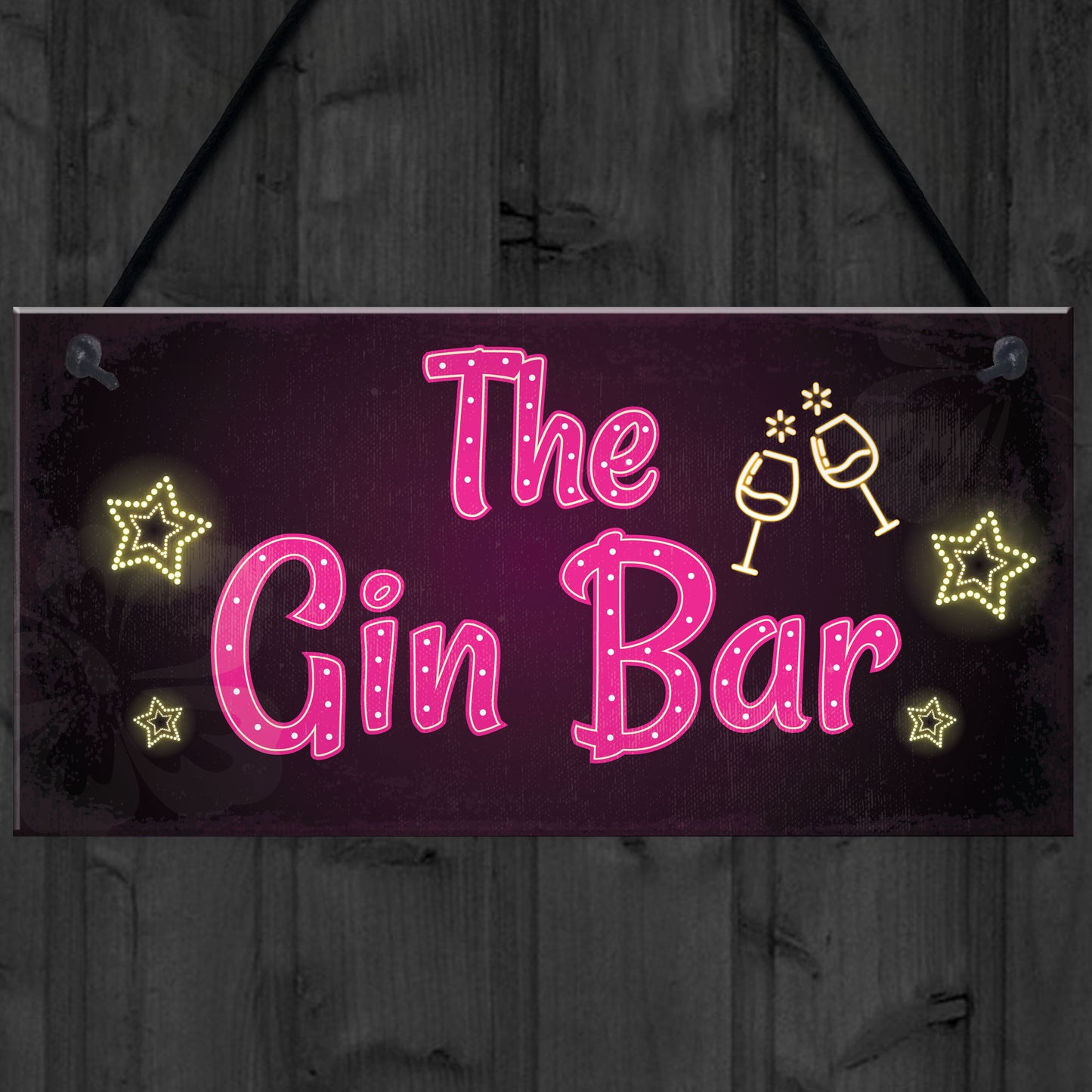 Novelty Gin Bar Sign Neon Effect Home Bar Man Cave Kitchen Sign