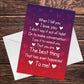 I LOVE YOU Card Poem Anniversary Card For Him Her