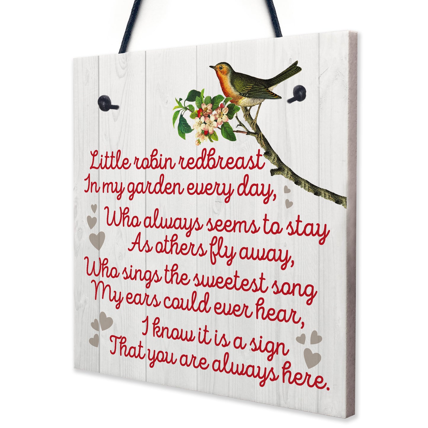 Robin Redbreast Memorial Bereavement Family Love Hanging Plaque