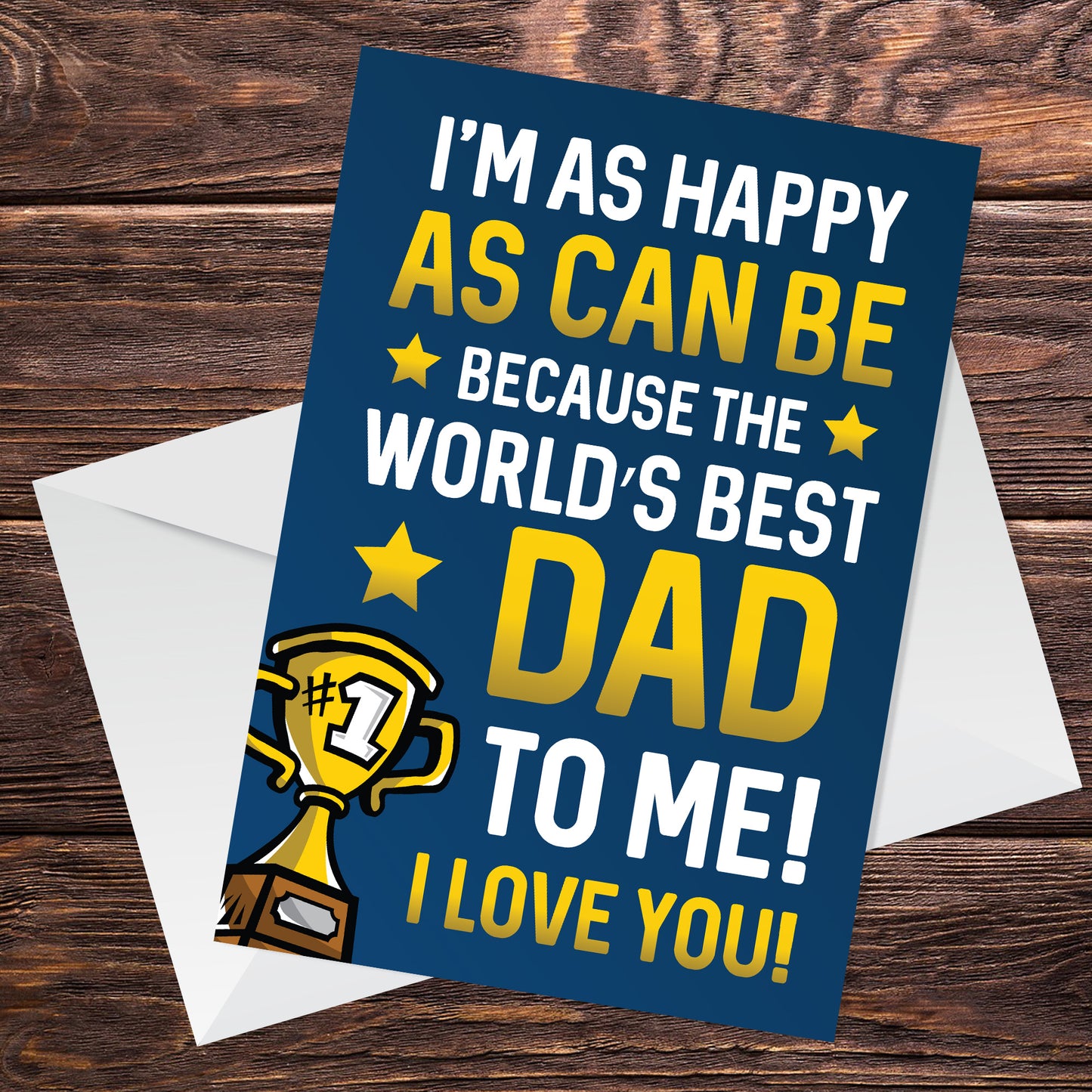 Dad Birthday Fathers Day Card WORLDS BEST DAD Funny Card For Him