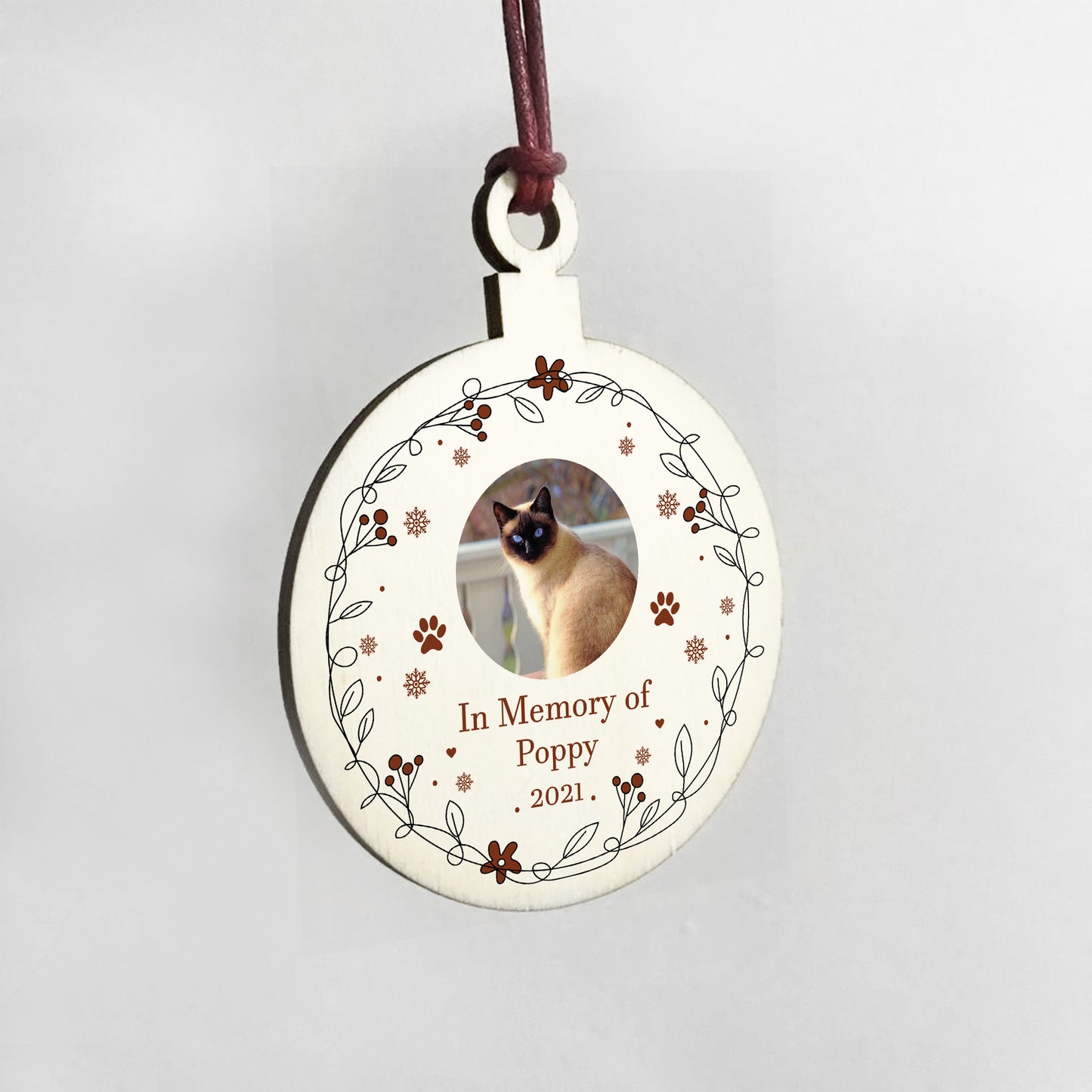 In Memory Of Cat Personalised Christmas Tree Decoration Cat Gift