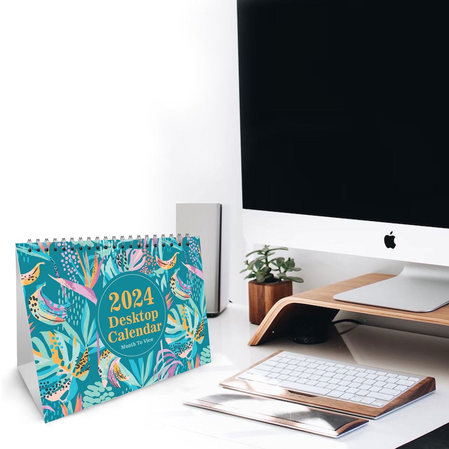 Tropical Theme Desktop Calendar 2024 Month To View Flip Calendar