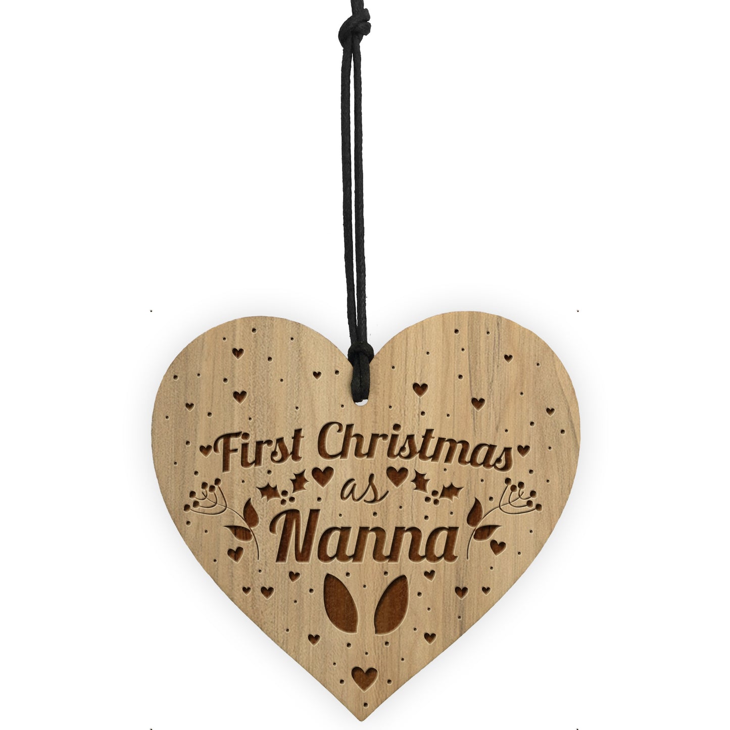 First Christmas Nanna Wooden Engraved Bauble Gift For Nanna