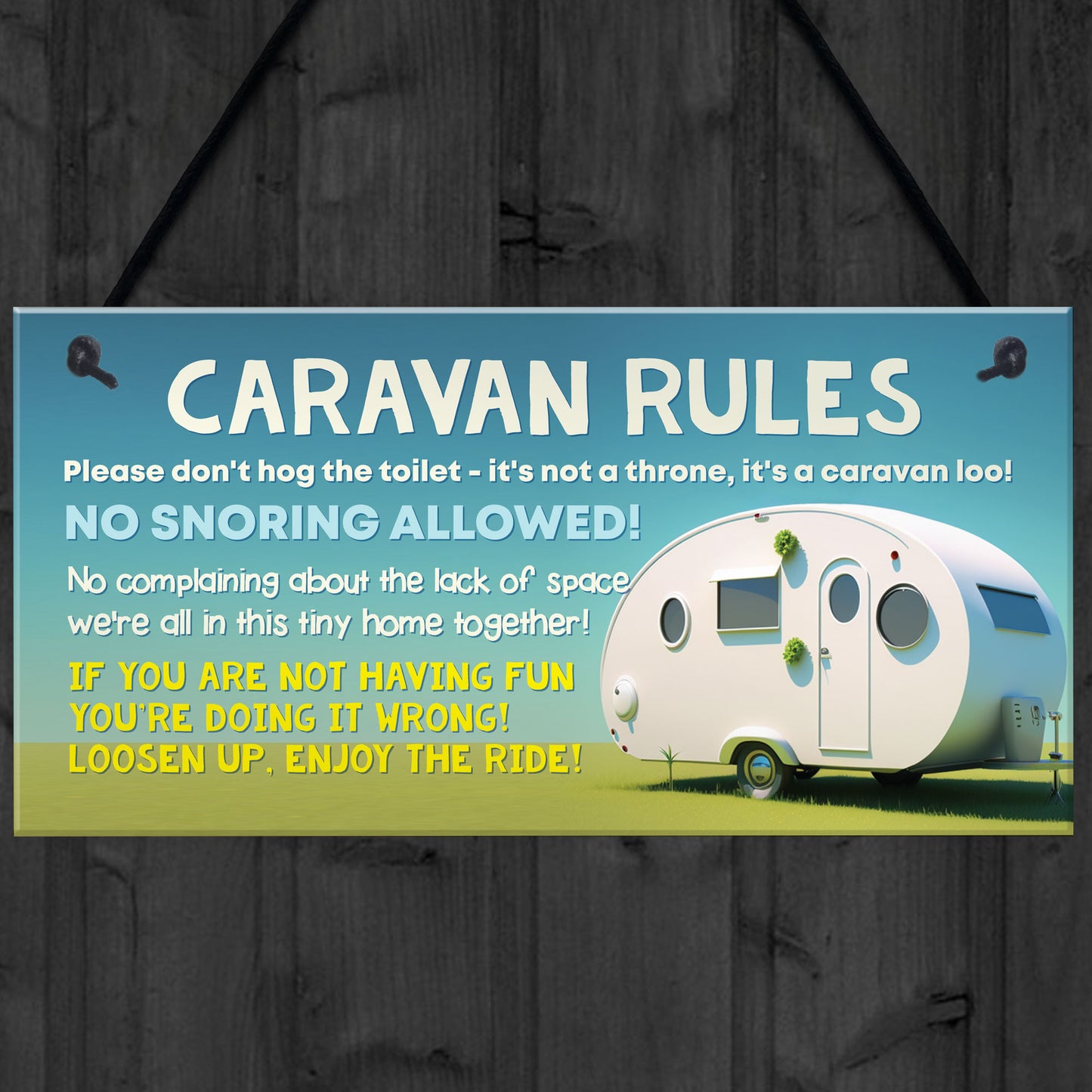 Funny Caravan Rules Sign Novelty Caravan Decor Accessories