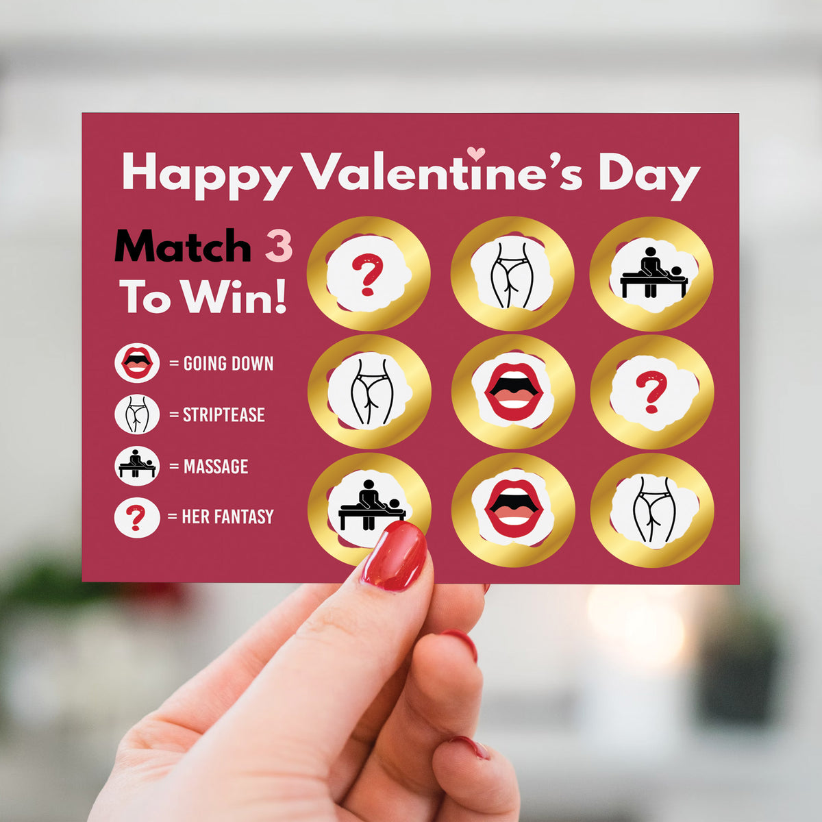 Funny Valentines Card Gift For Him Her Naughty Scratch Card