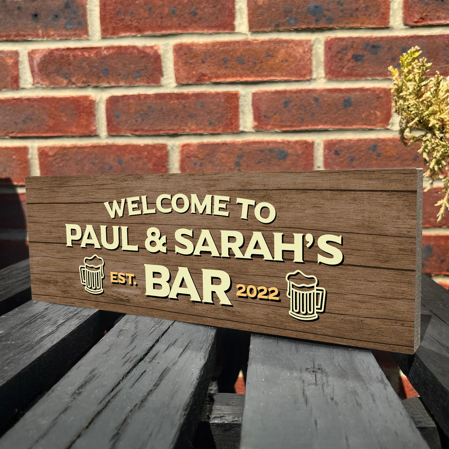 Personalised Wooden Bar Sign Custom Man Cave Plaque For Bar