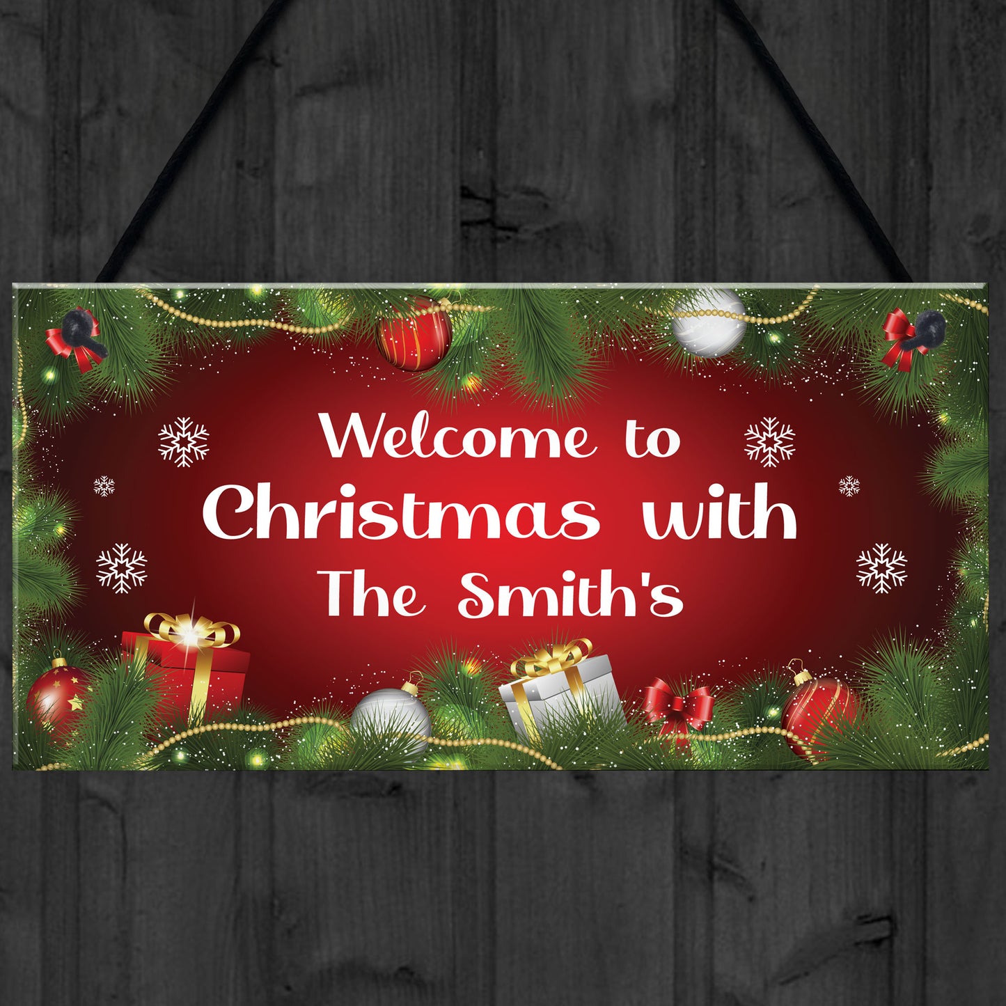 PERSONALISED Family Sign For Christmas Hanging Christmas Decor