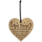 BEST FRIEND SIGN Engraved Heart Thank You Best Friend Birthday