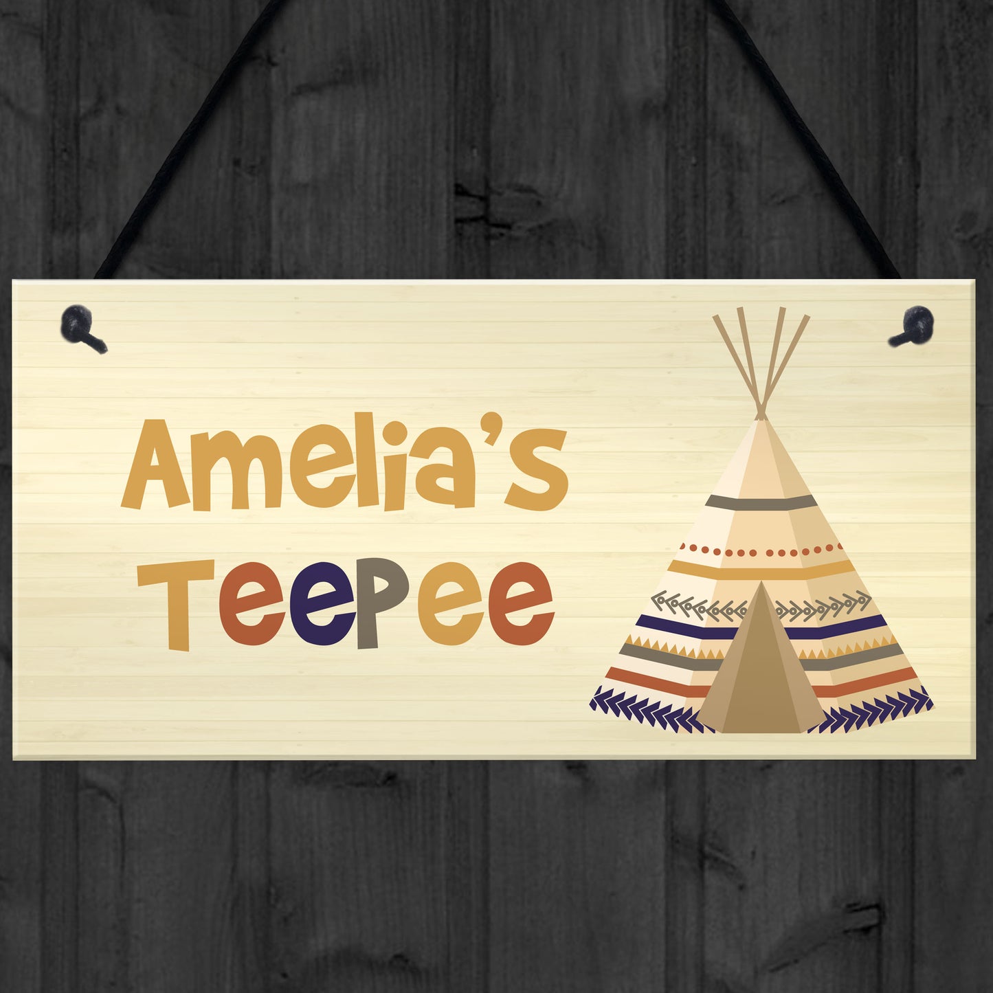 PERSONALISED Teepee Playhouse Den Home Decor Sign Gift