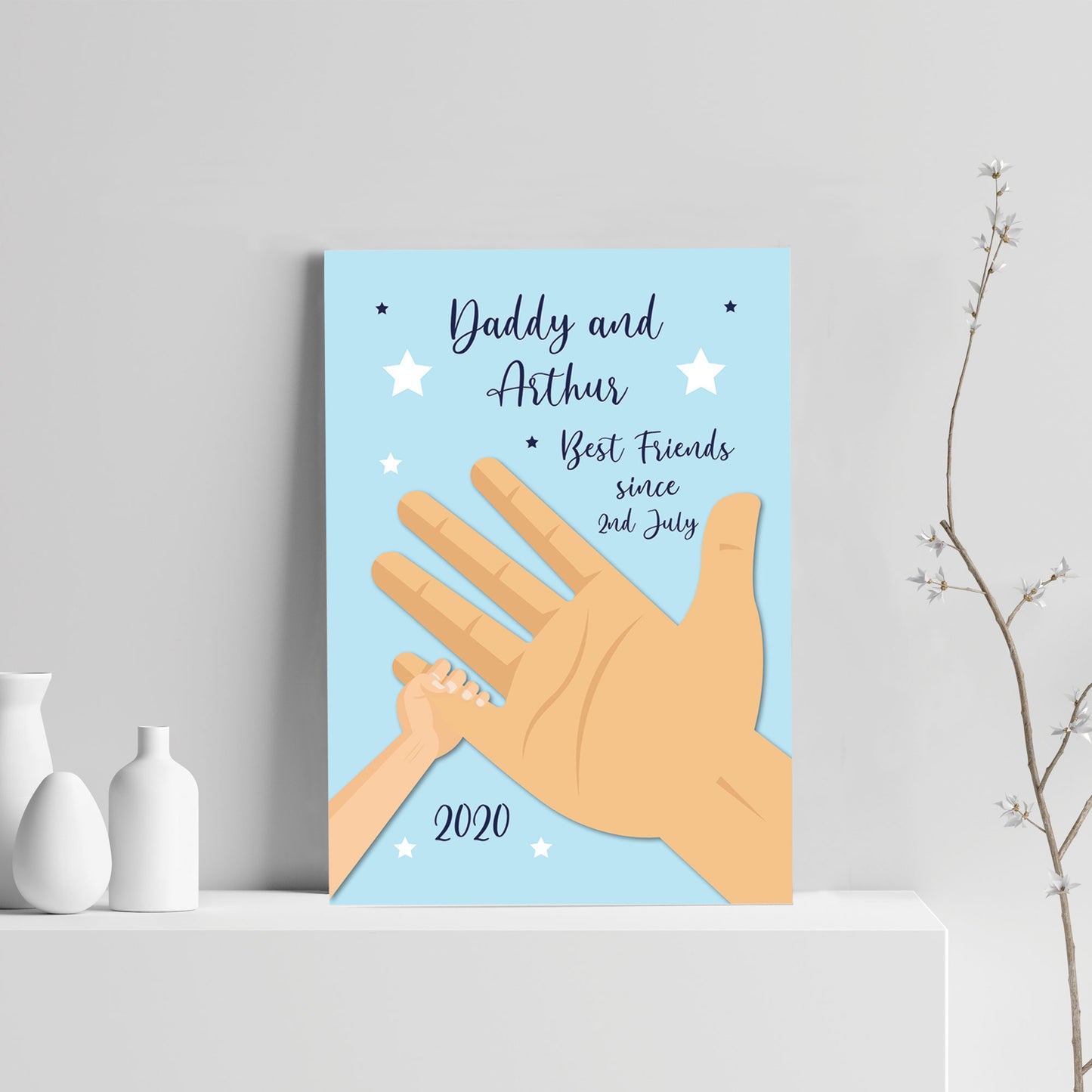 Personalised Baby Gift For New Daddy Print Birth Details Nursery