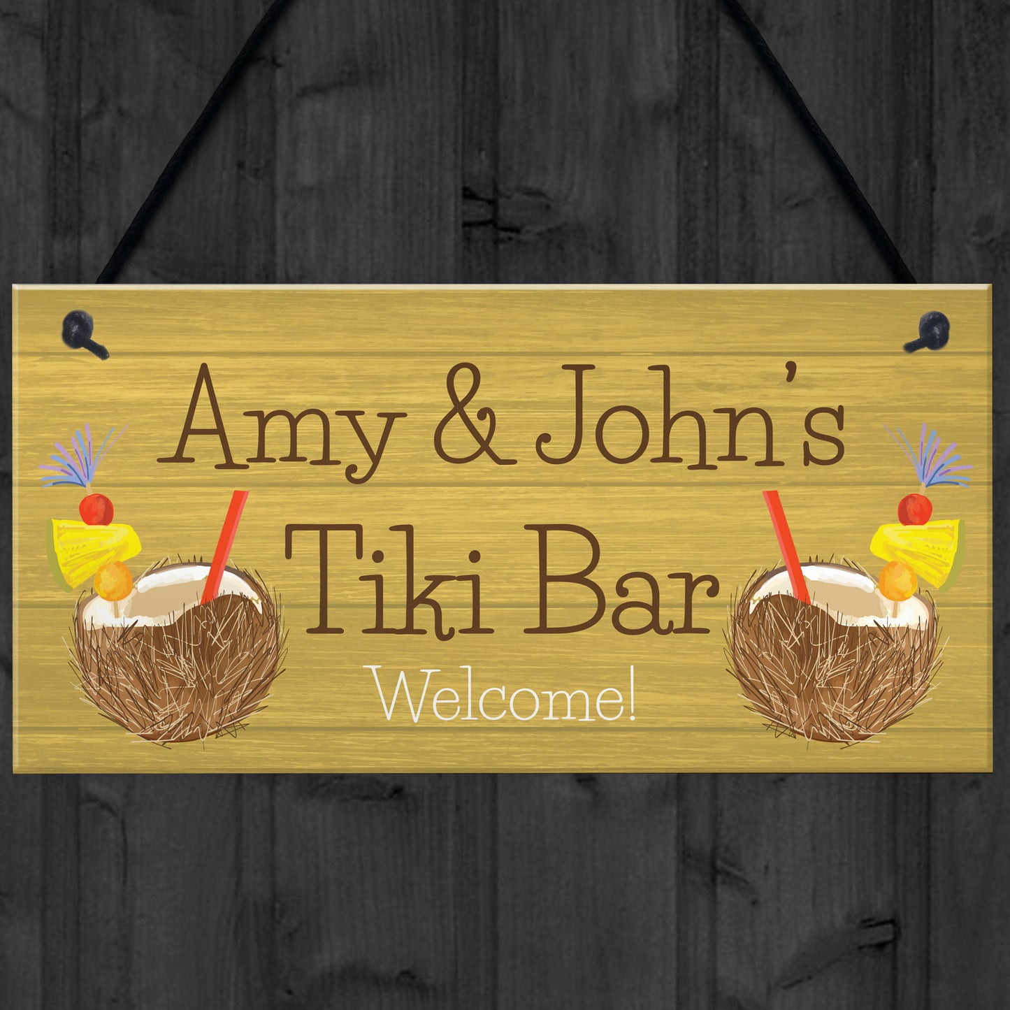 Personalised Tiki Bar Garden Sign Home Decor Signs For Garden