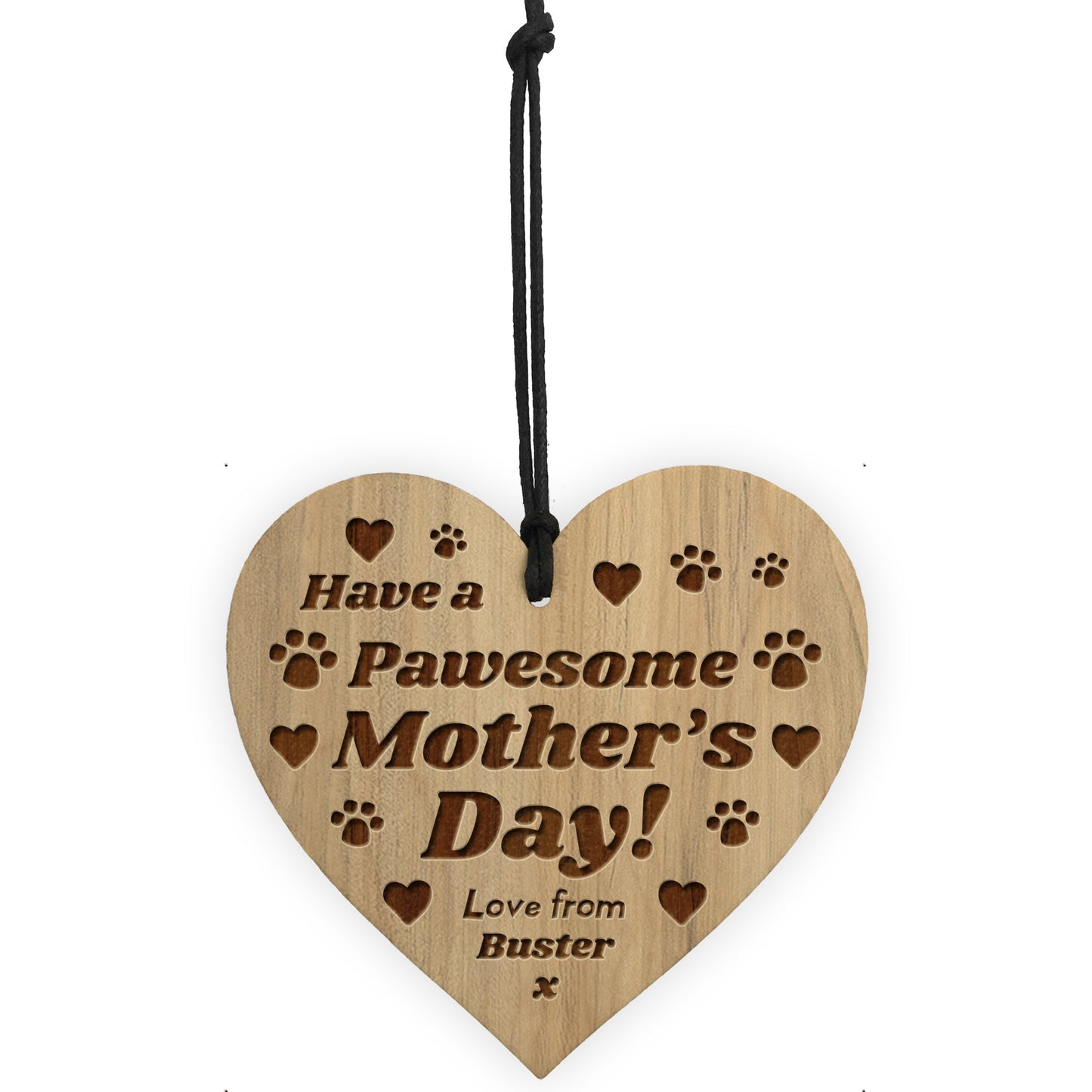 PAWESOME Mothers Day Gift From Dog Personalised Engraved Heart