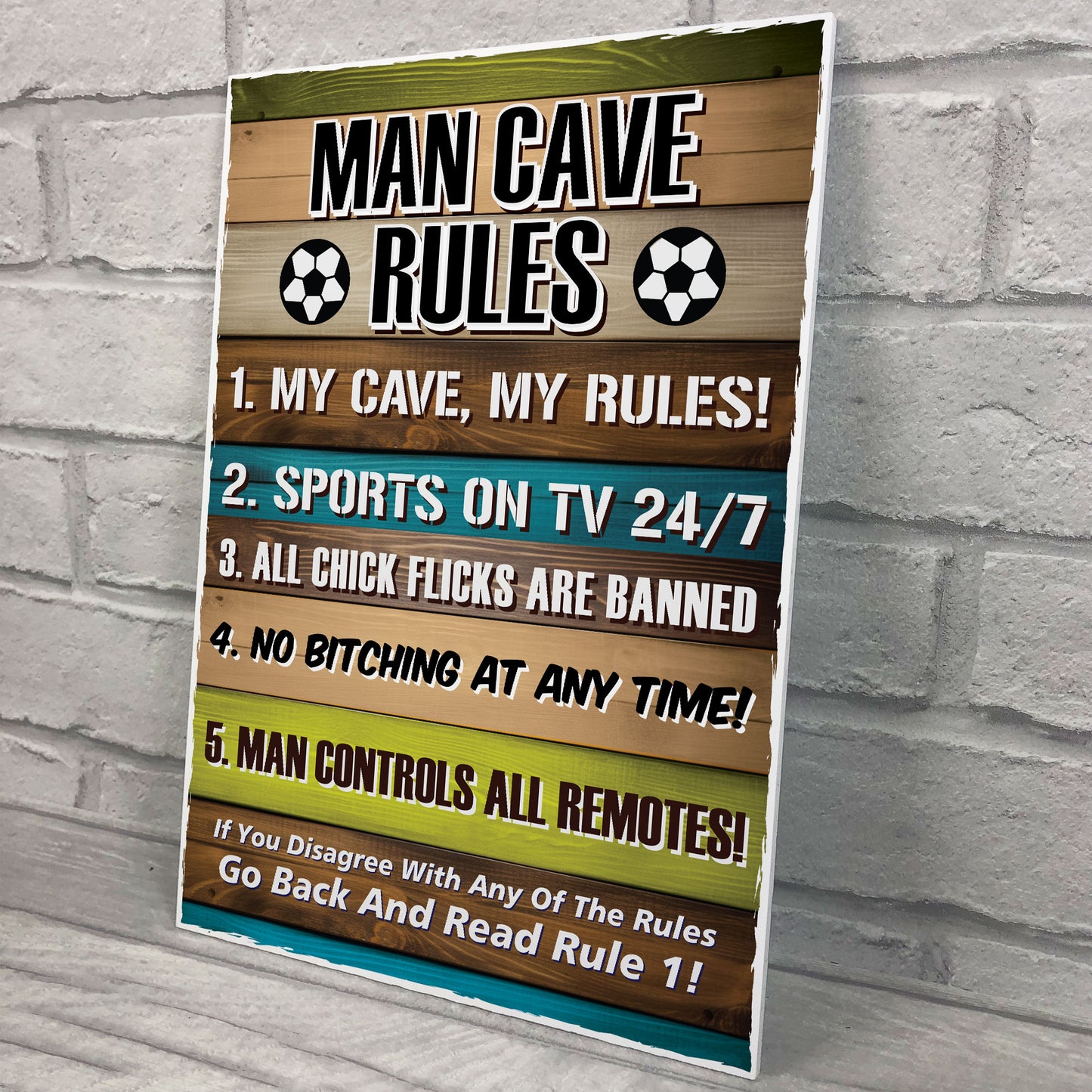 Man Cave Rules Novelty Wall Plaque Home Office Decor Accessories