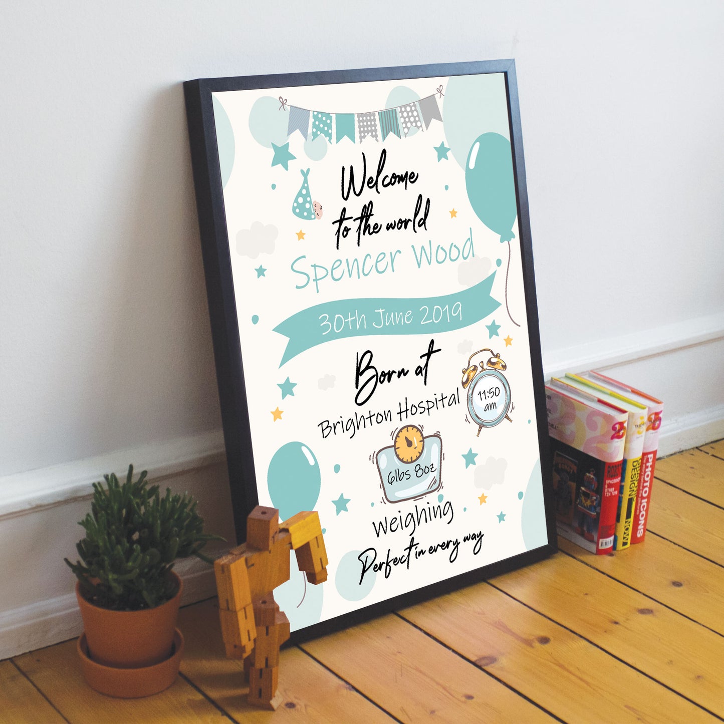 Newborn Baby Gift Baby Boy Christening Gift Baby Nursery Print