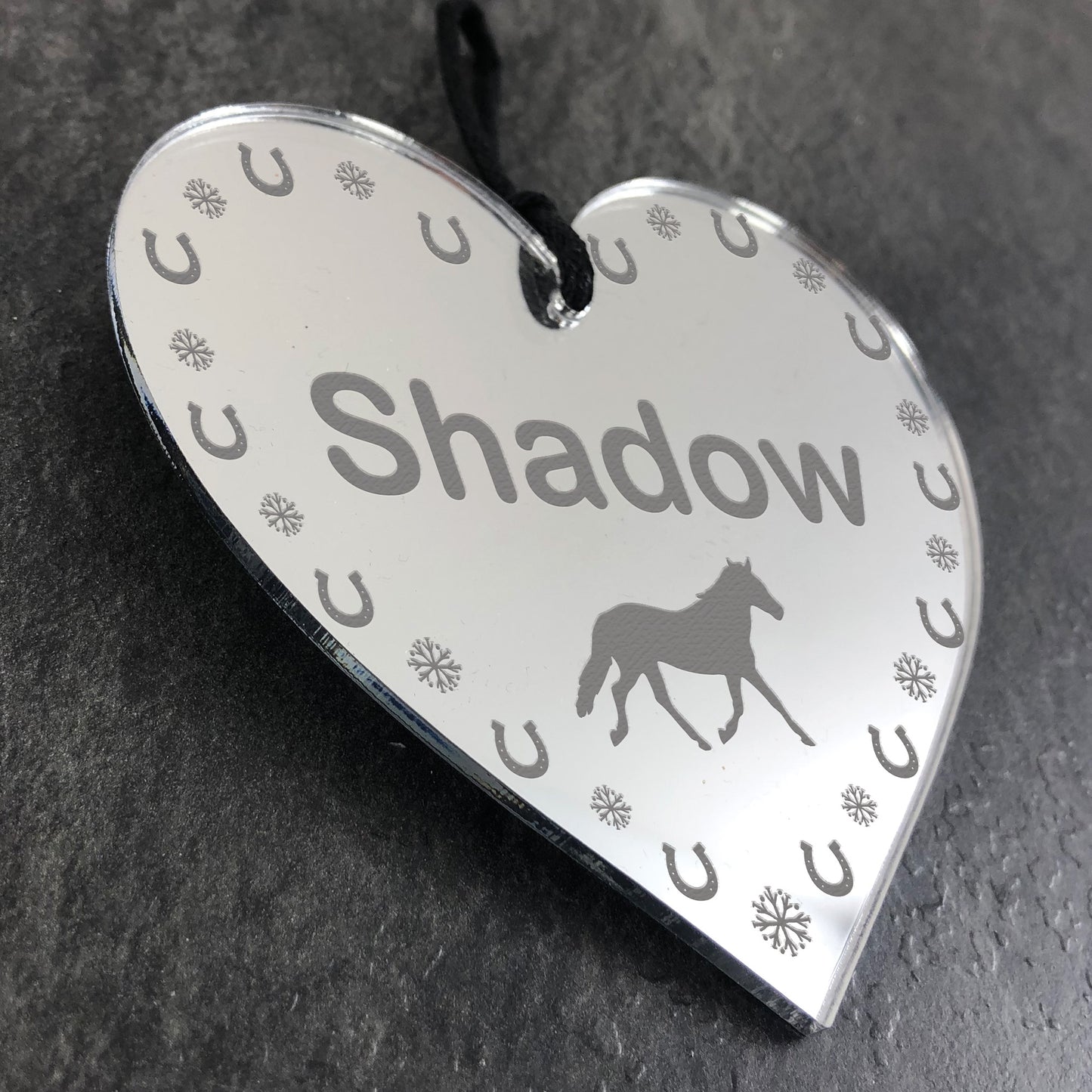 Personalised Horse Christmas Decoration 1st Acrylic Heart