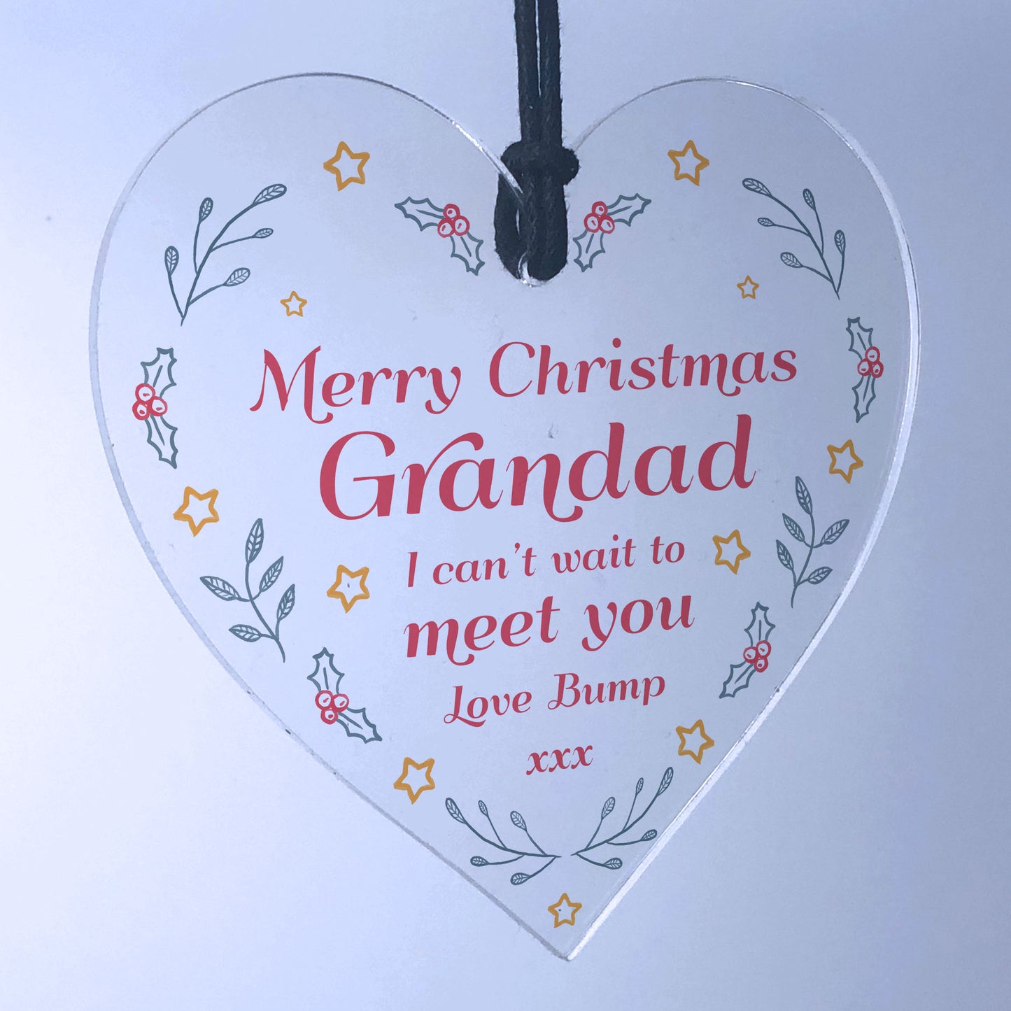 Christmas Gift For Gandad From Bump Acrylic Heart Bump Gifts