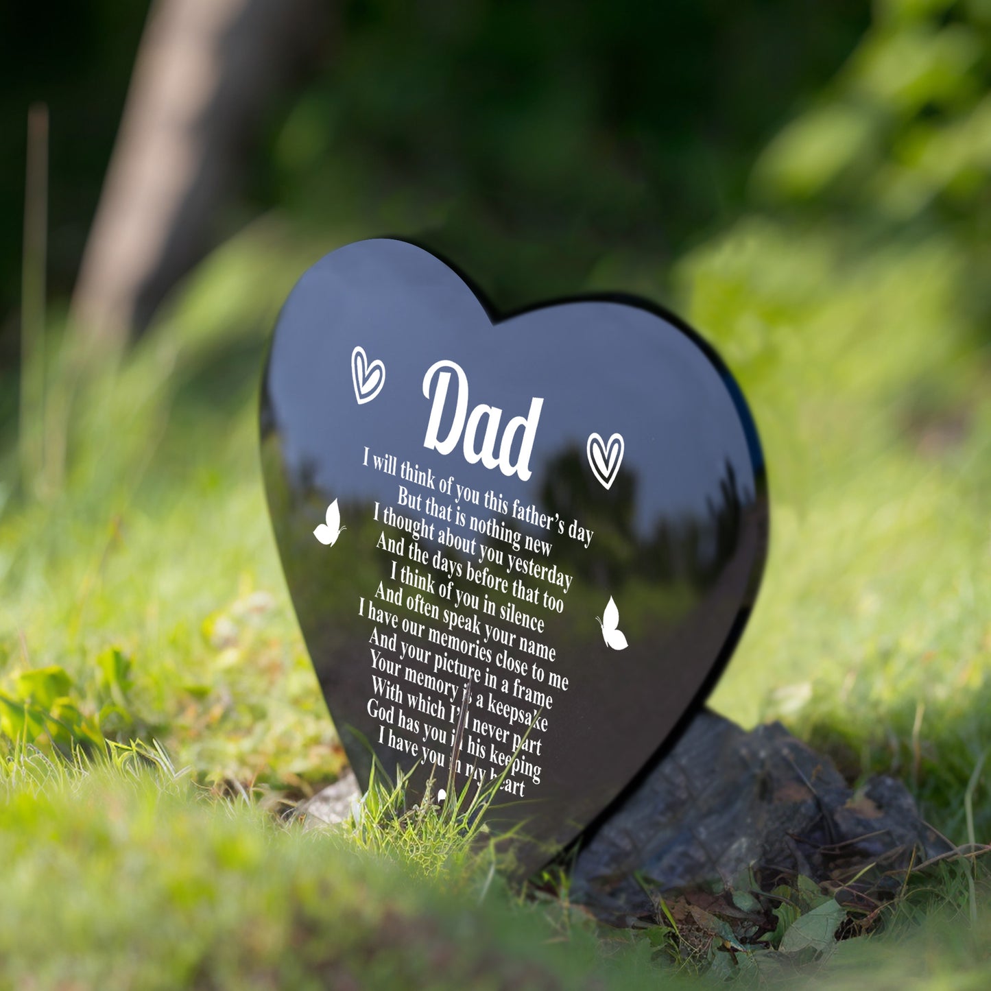 Dad Fathers Day Memorial Plaque Stake Ornament Grave Remembrance