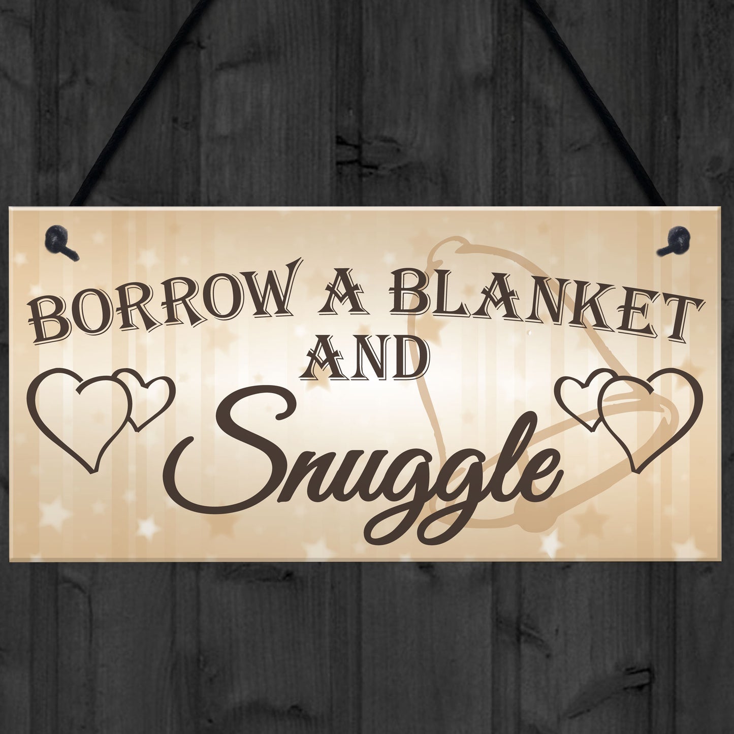 Shabby & Chic Wedding Sign Gift Blanket Snuggle Present Plaque