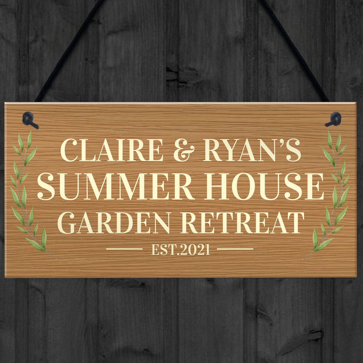 Summer House Garden Shed PERSONALISED Hanging Garden Sign