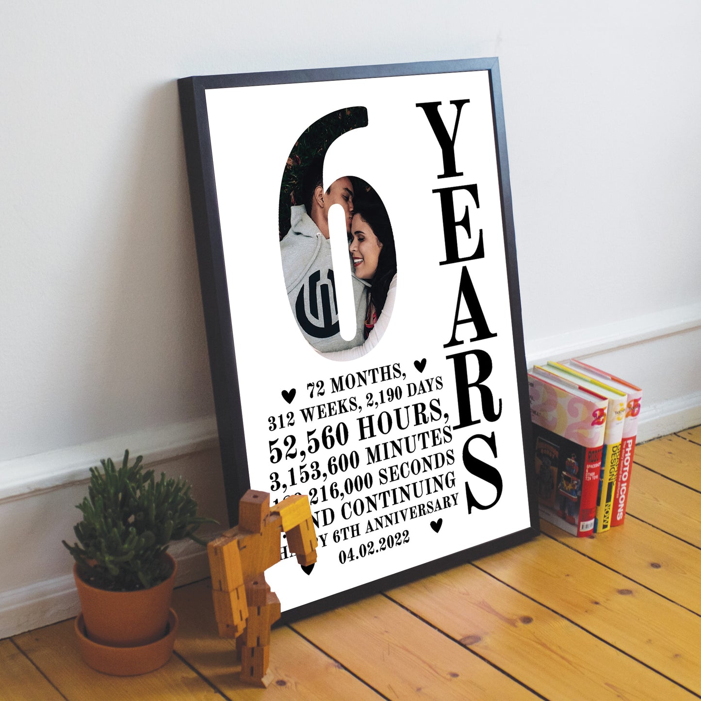 6th Anniversary Gift Framed Print Personalised Husband Wife