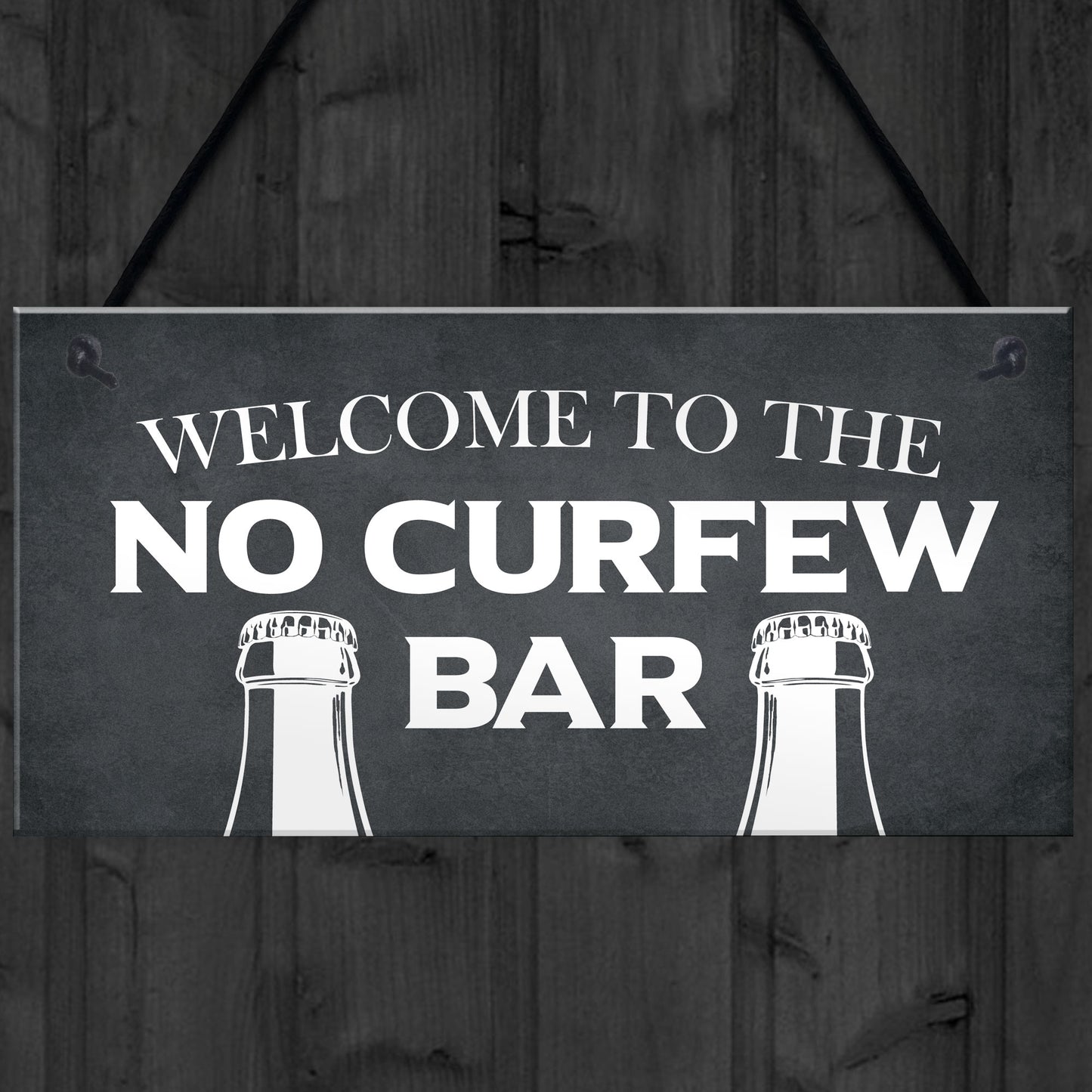 Home Bar Sign NO CURFEW BAR Funny Man Cave Bar Pub Sign