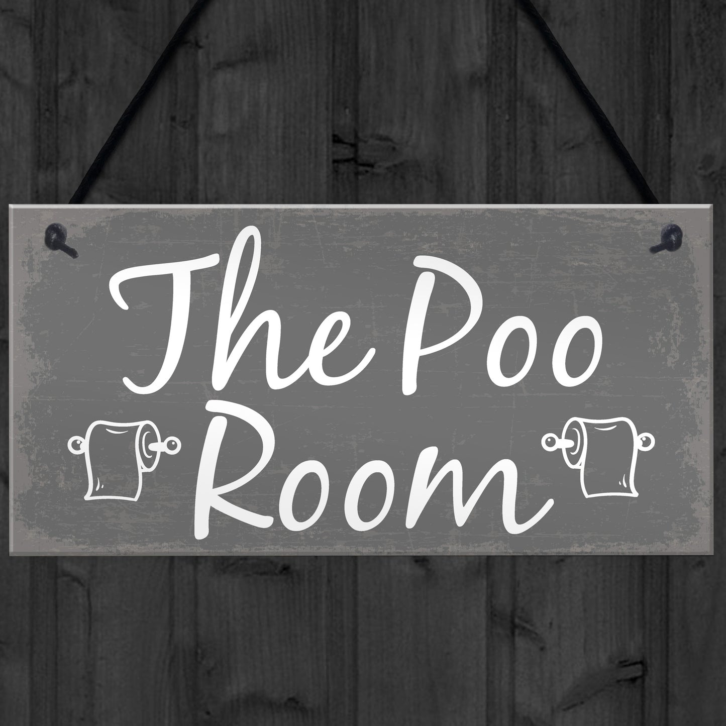 The Poo Room Shabby Chic Bathroom Toilet Loo Plaque Door Sign