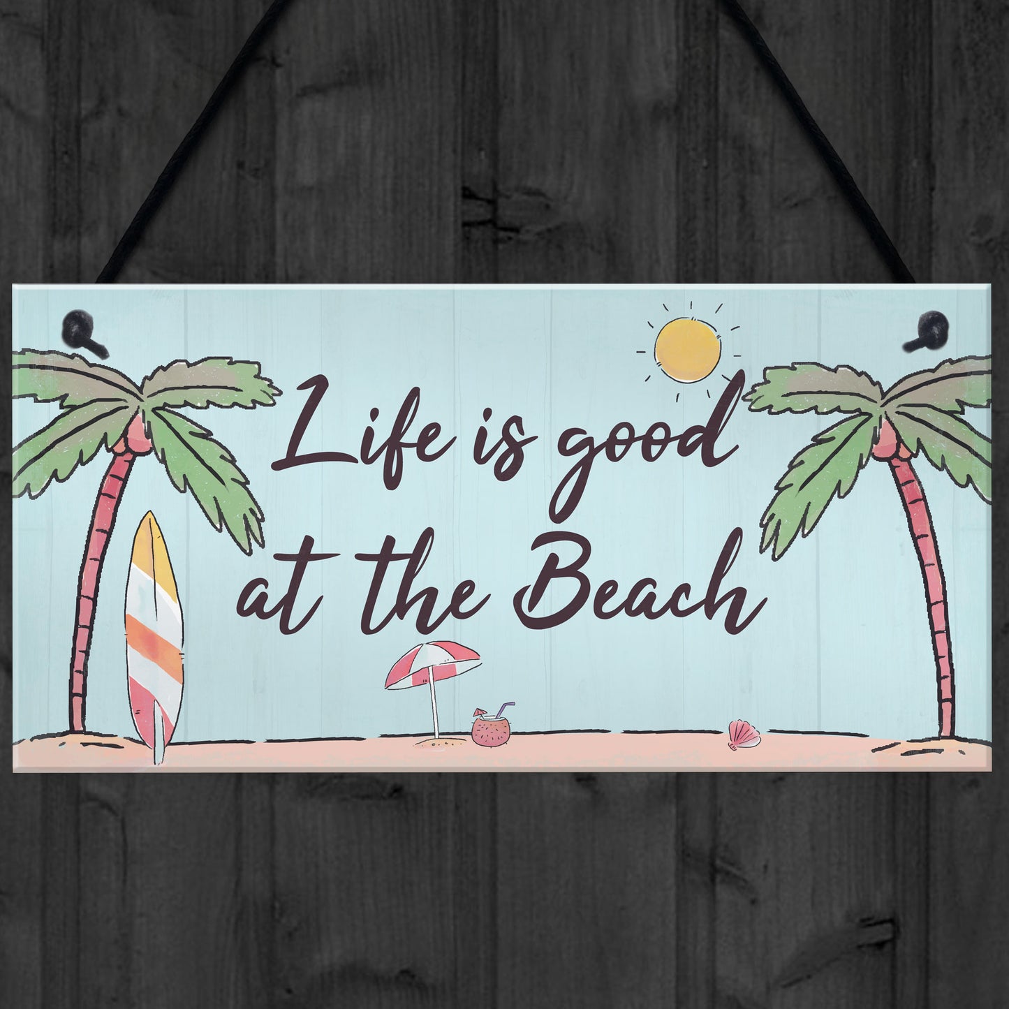 Beach Plaque Nautical Theme Hanging Plaque Hot Tub Garden